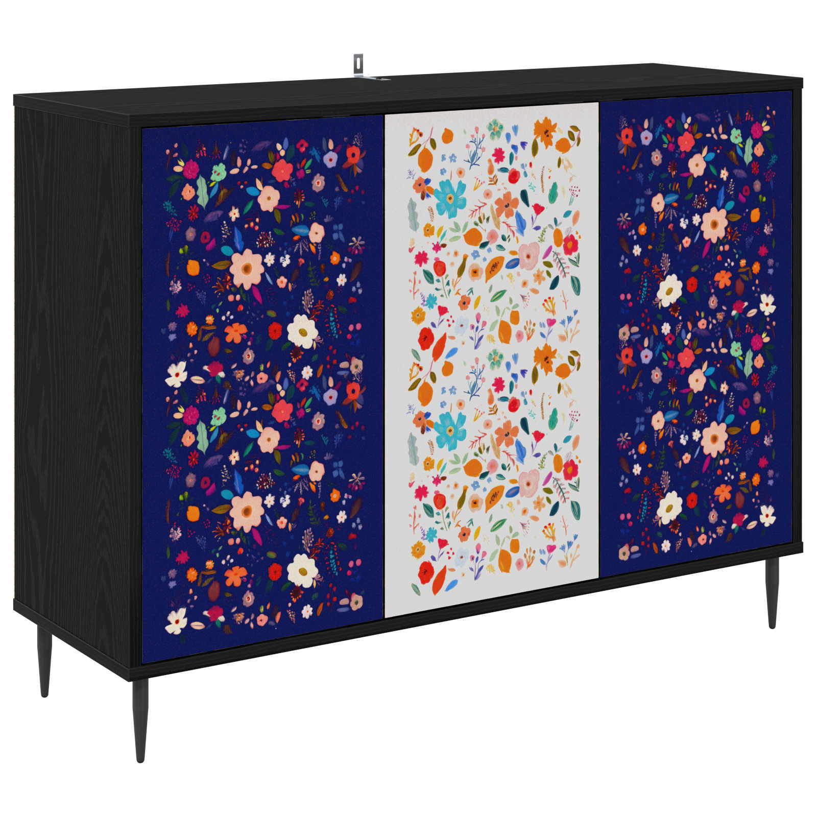 Buffet MAINZ Chêne noir 102 x 33 x 76 cm Bois d'ingénierie