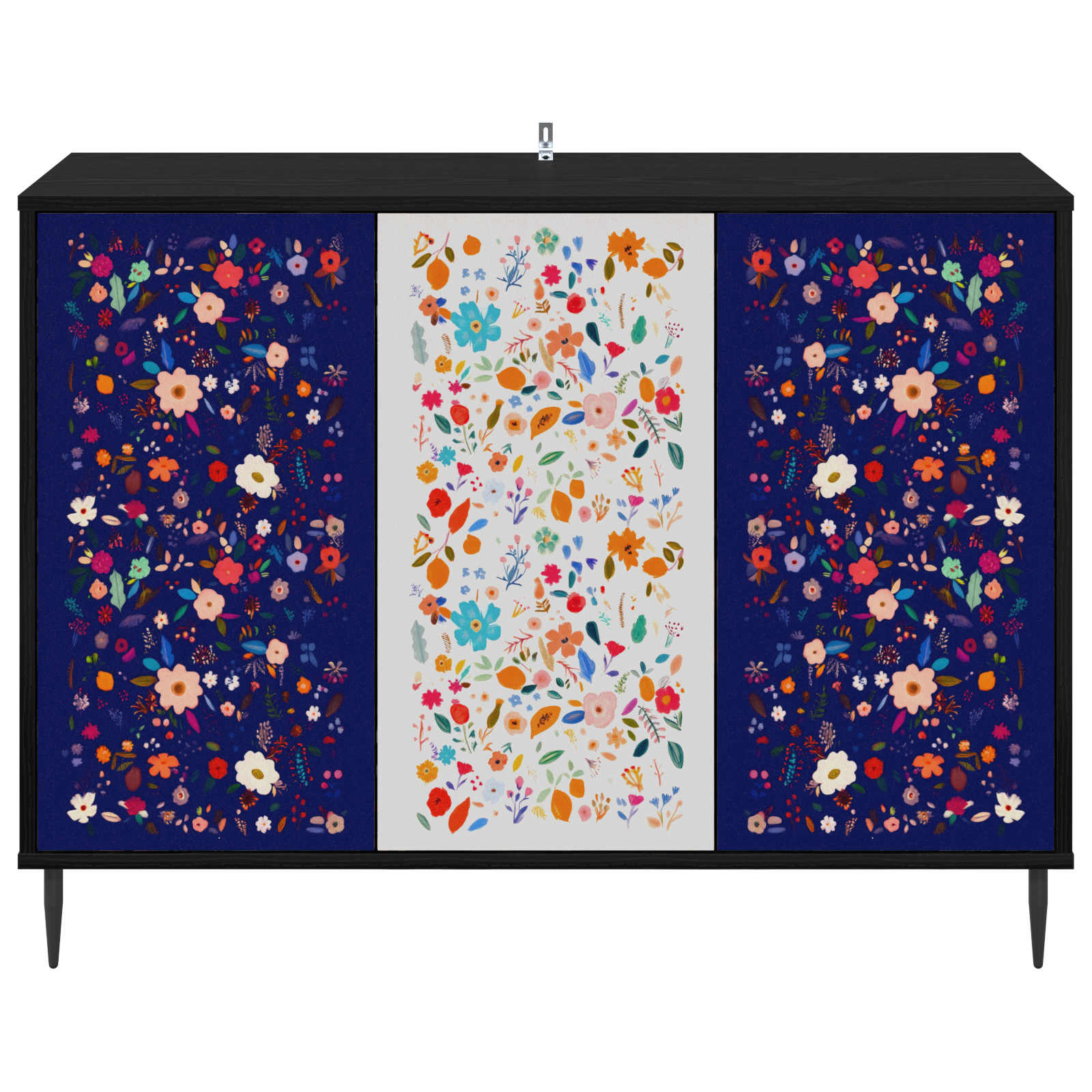 Buffet MAINZ Chêne noir 102 x 33 x 76 cm Bois d'ingénierie