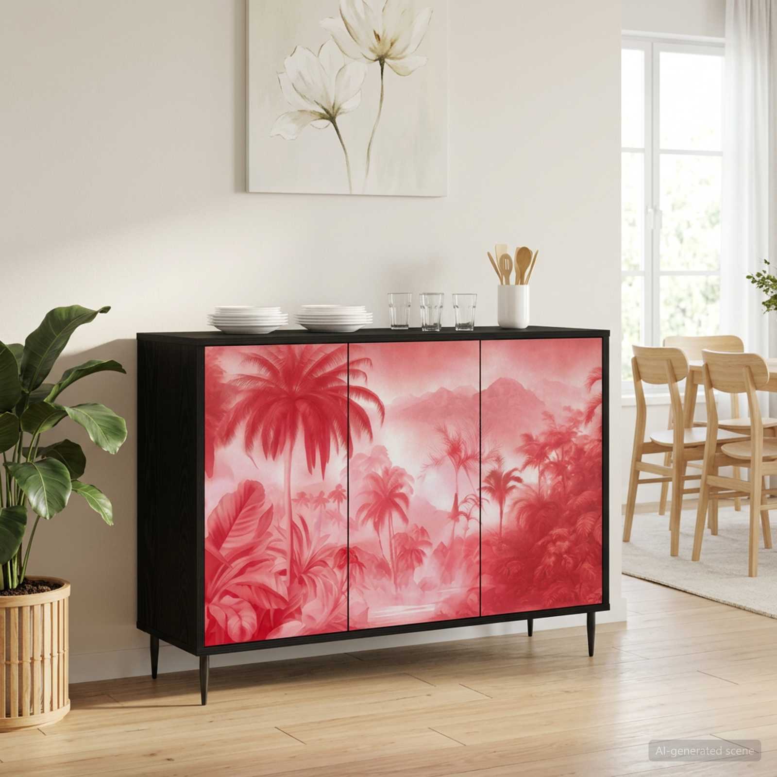 Buffet AACHEN Chêne noir 102 x 33 x 76 cm Bois d'ingénierie