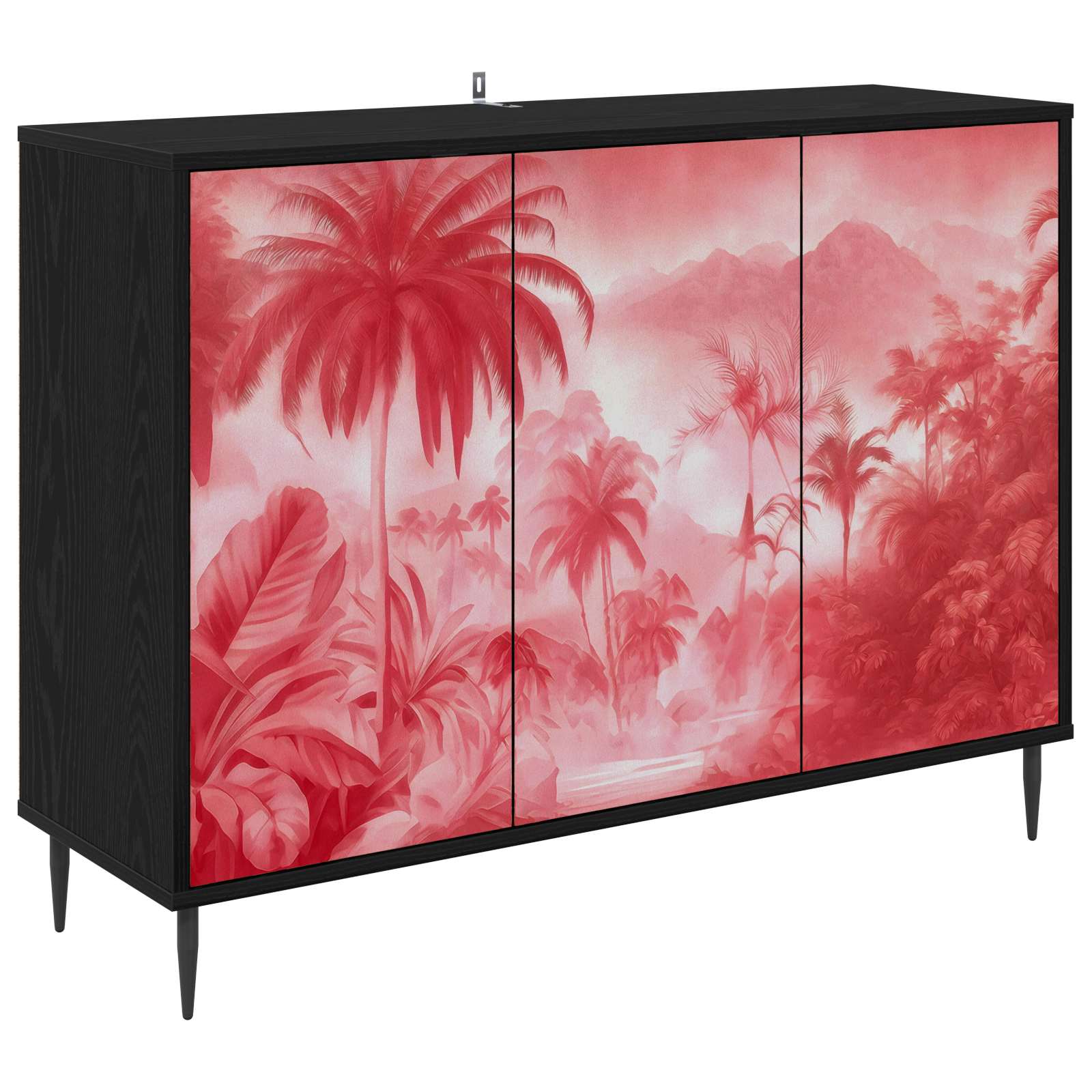 Buffet AACHEN Chêne noir 102 x 33 x 76 cm Bois d'ingénierie