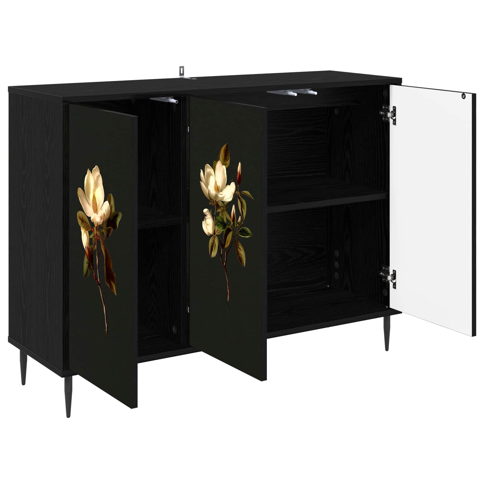 Buffet BREMEN Chêne noir 102 x 33 x 76 cm Bois d'ingénierie
