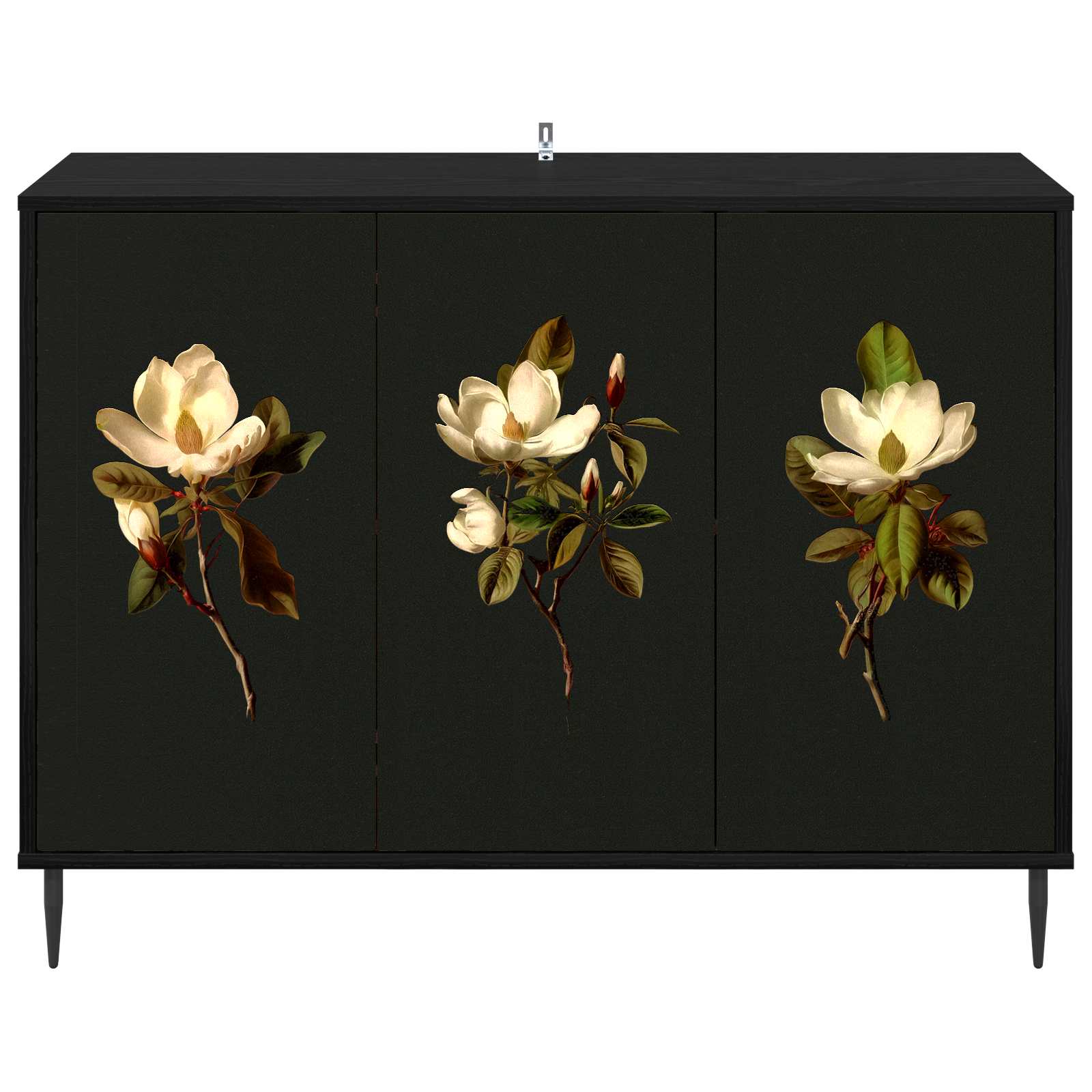 Buffet BREMEN Chêne noir 102 x 33 x 76 cm Bois d'ingénierie