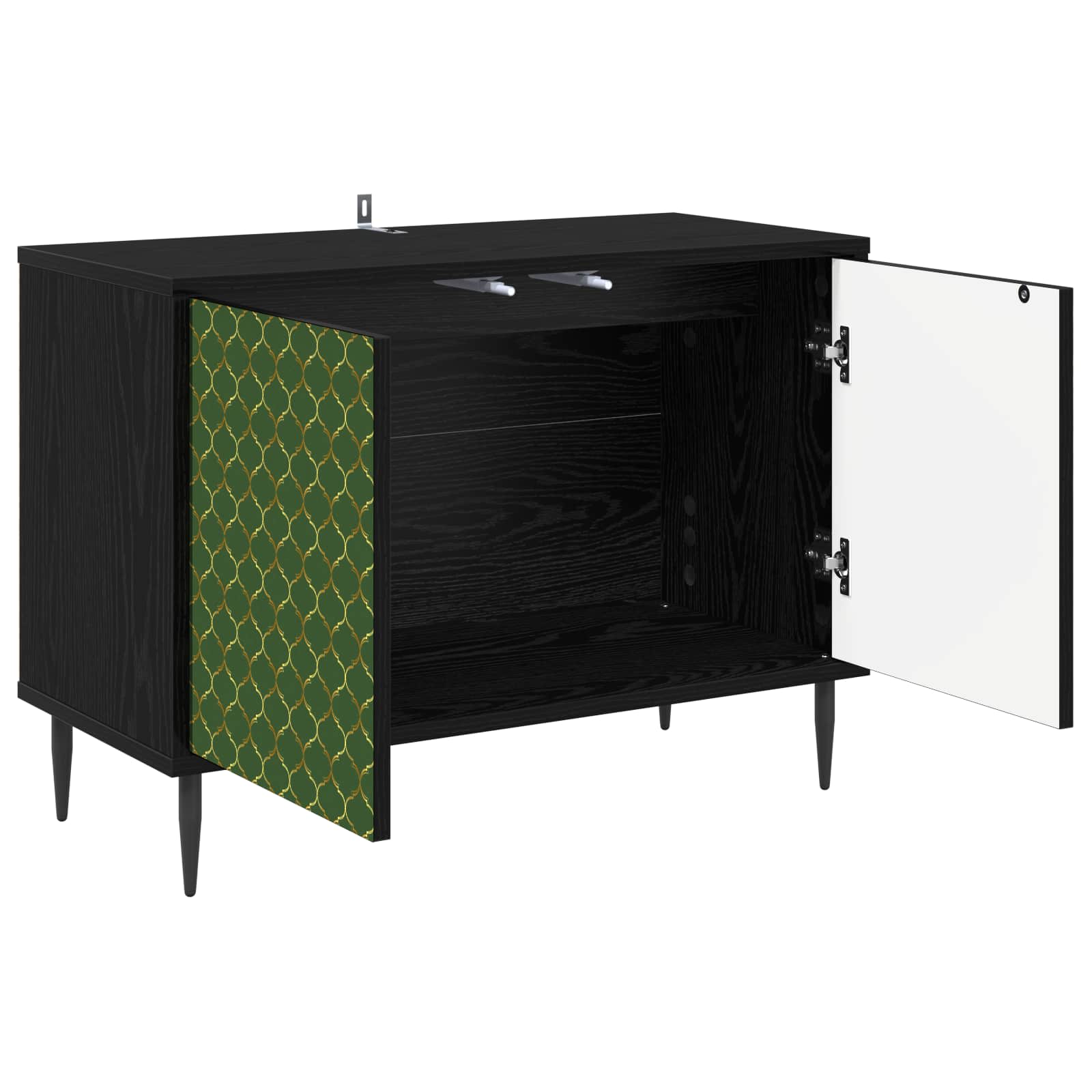 Meuble TV GELEEN 69 x 33 x 50,5 cm Chêne noir Bois d'ingénierie