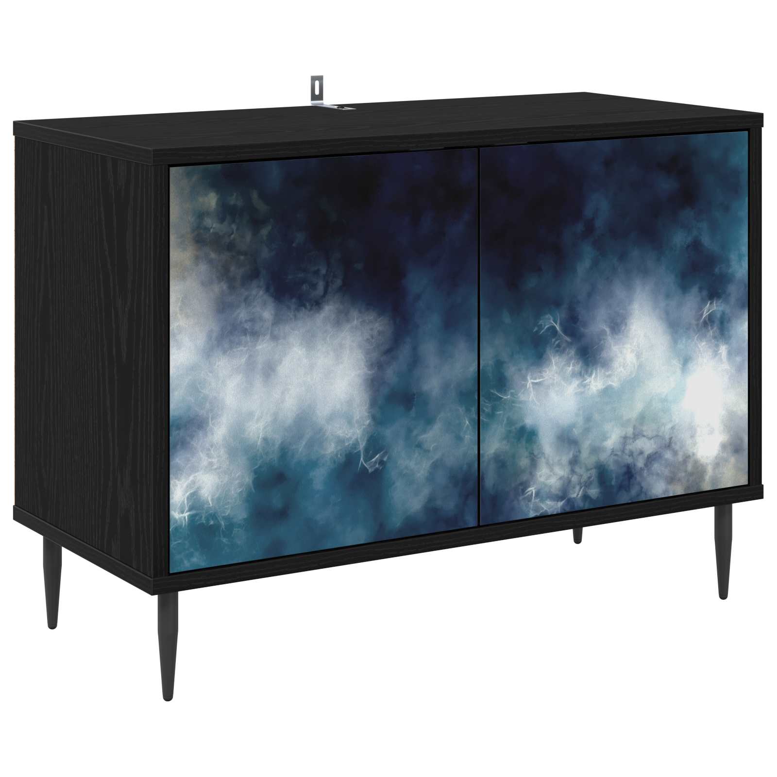 Meuble TV RAALTE 69 x 33 x 50,5 cm Chêne noir Bois d'ingénierie