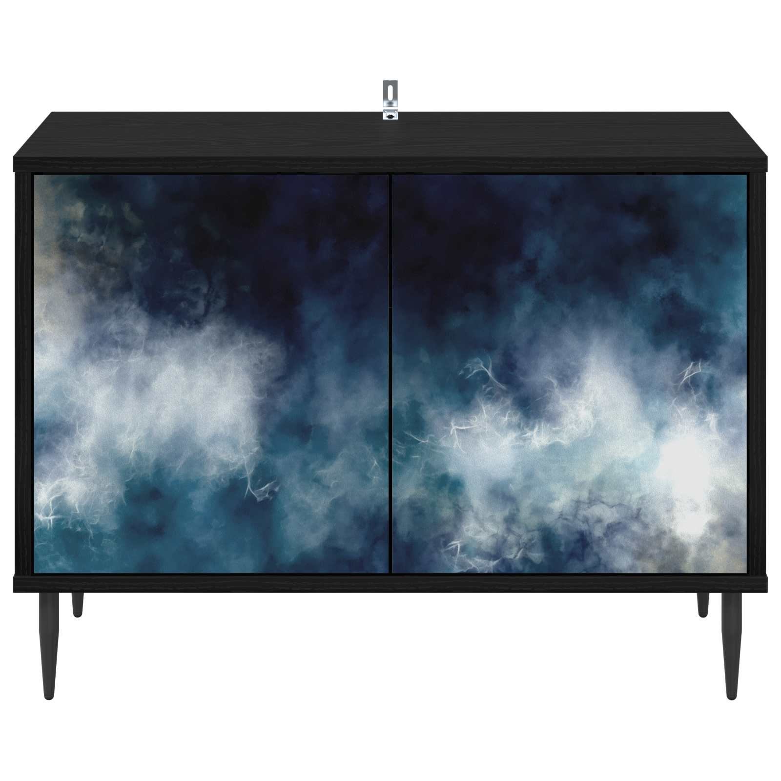 Meuble TV RAALTE 69 x 33 x 50,5 cm Chêne noir Bois d'ingénierie