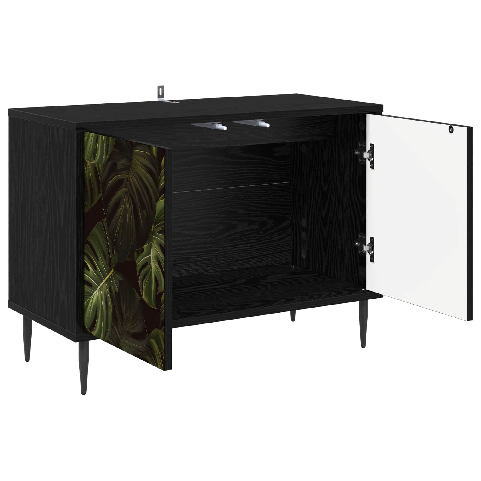 Meuble TV ELBURG 69 x 33 x 50,5 cm Chêne noir Bois d'ingénierie