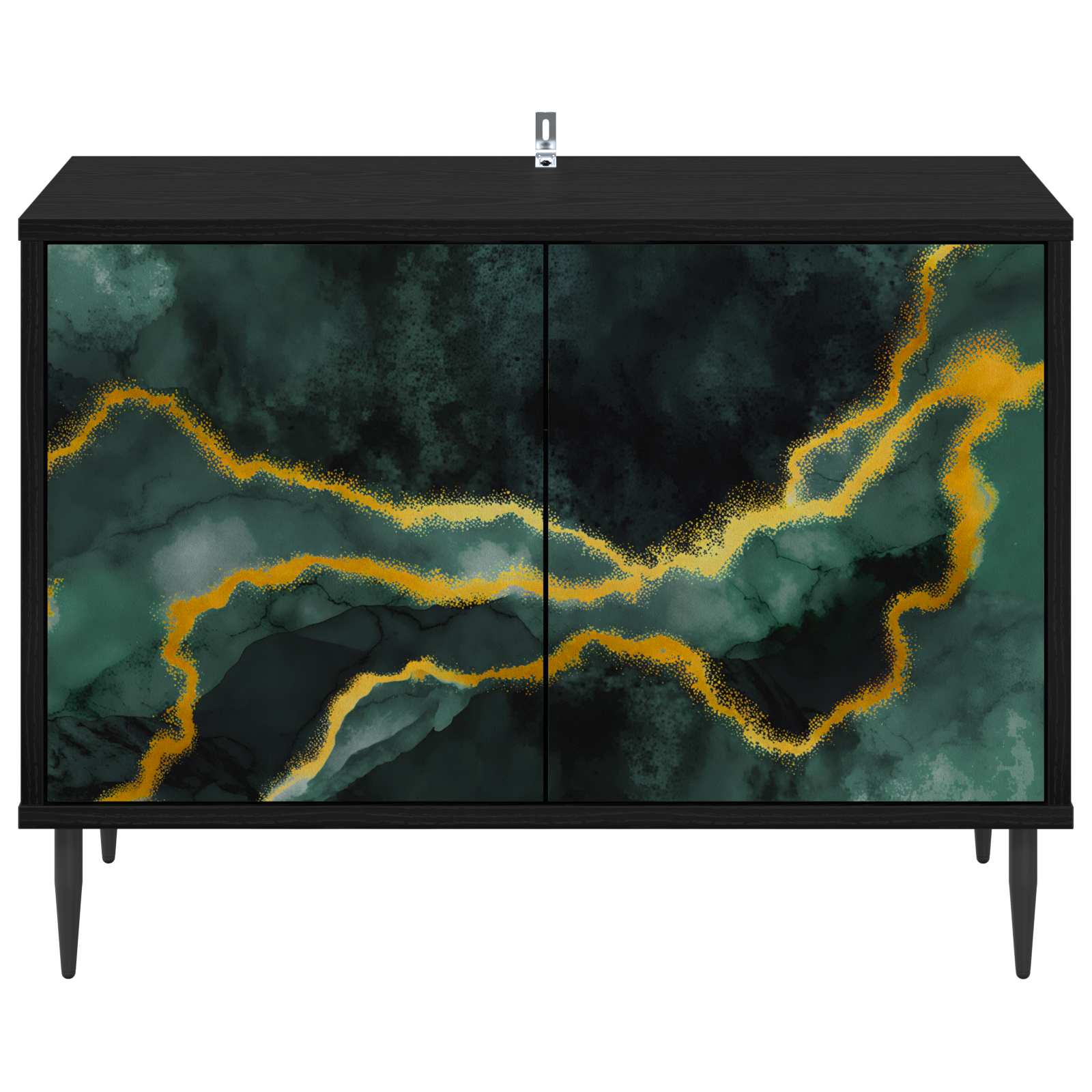 Meuble TV WIJHE 69 x 33 x 50,5 cm Chêne noir Bois d'ingénierie