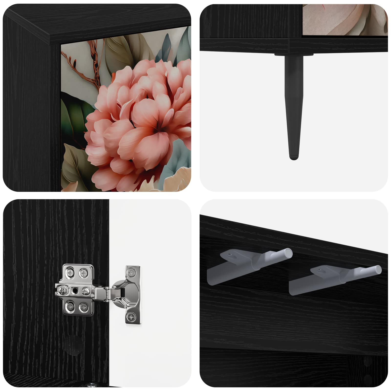Meuble TV BORNE 69 x 33 x 50,5 cm Chêne noir Bois d'ingénierie