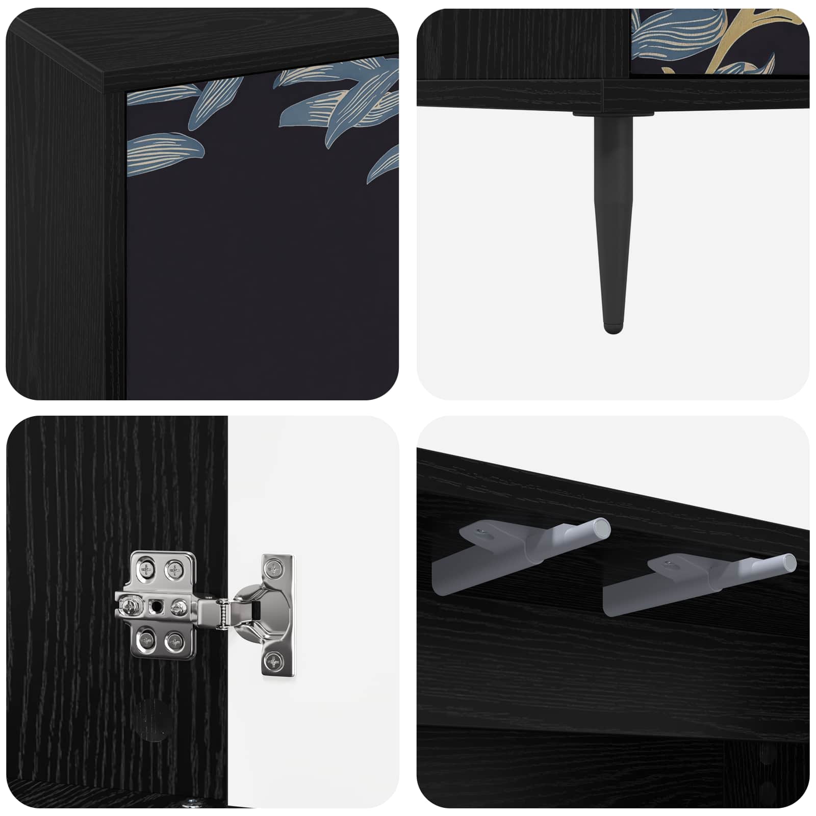 Meuble TV DOKKUM 69 x 33 x 50,5 cm Chêne noir Bois d'ingénierie