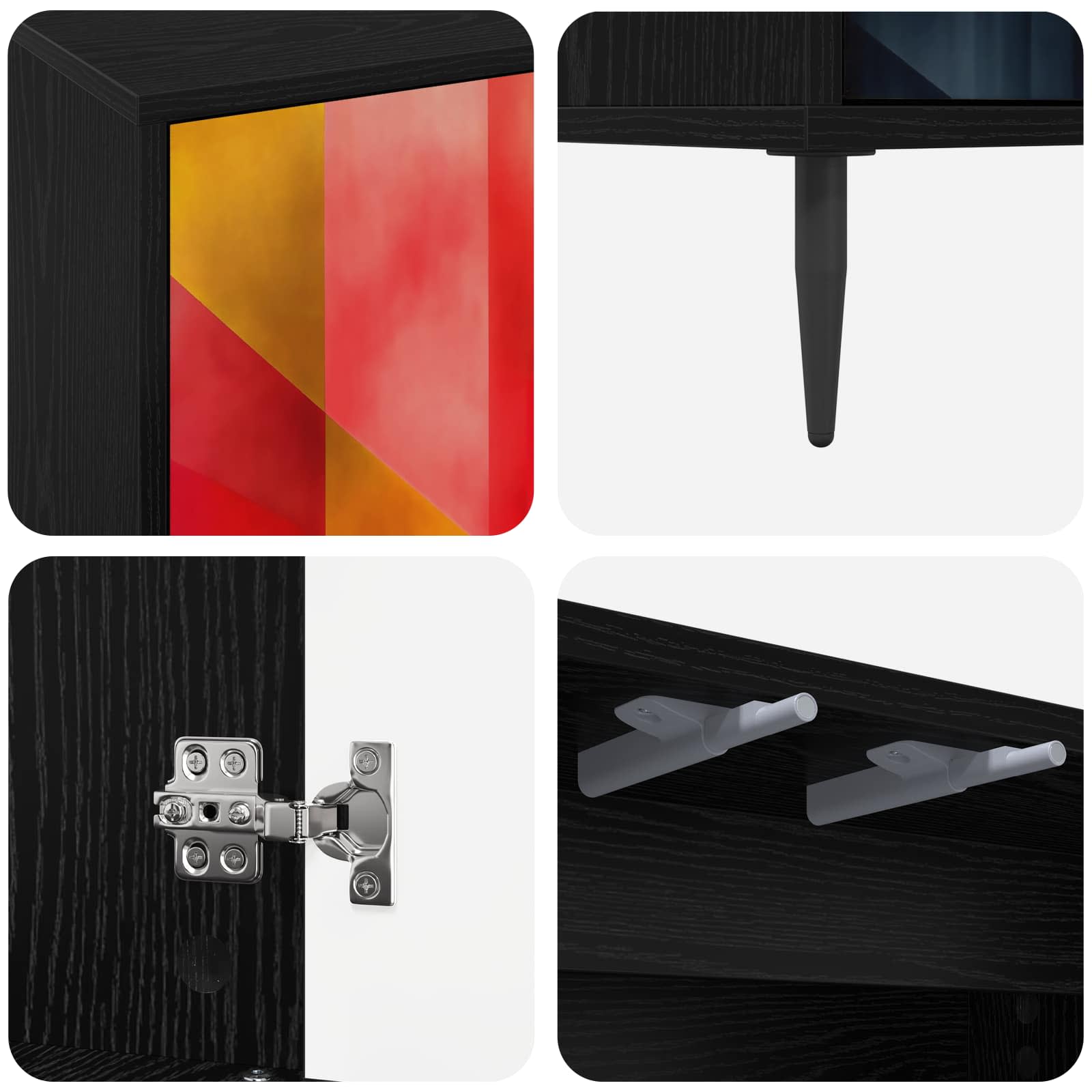 Meuble TV HEESCH 69 x 33 x 50,5 cm Chêne noir Bois d'ingénierie