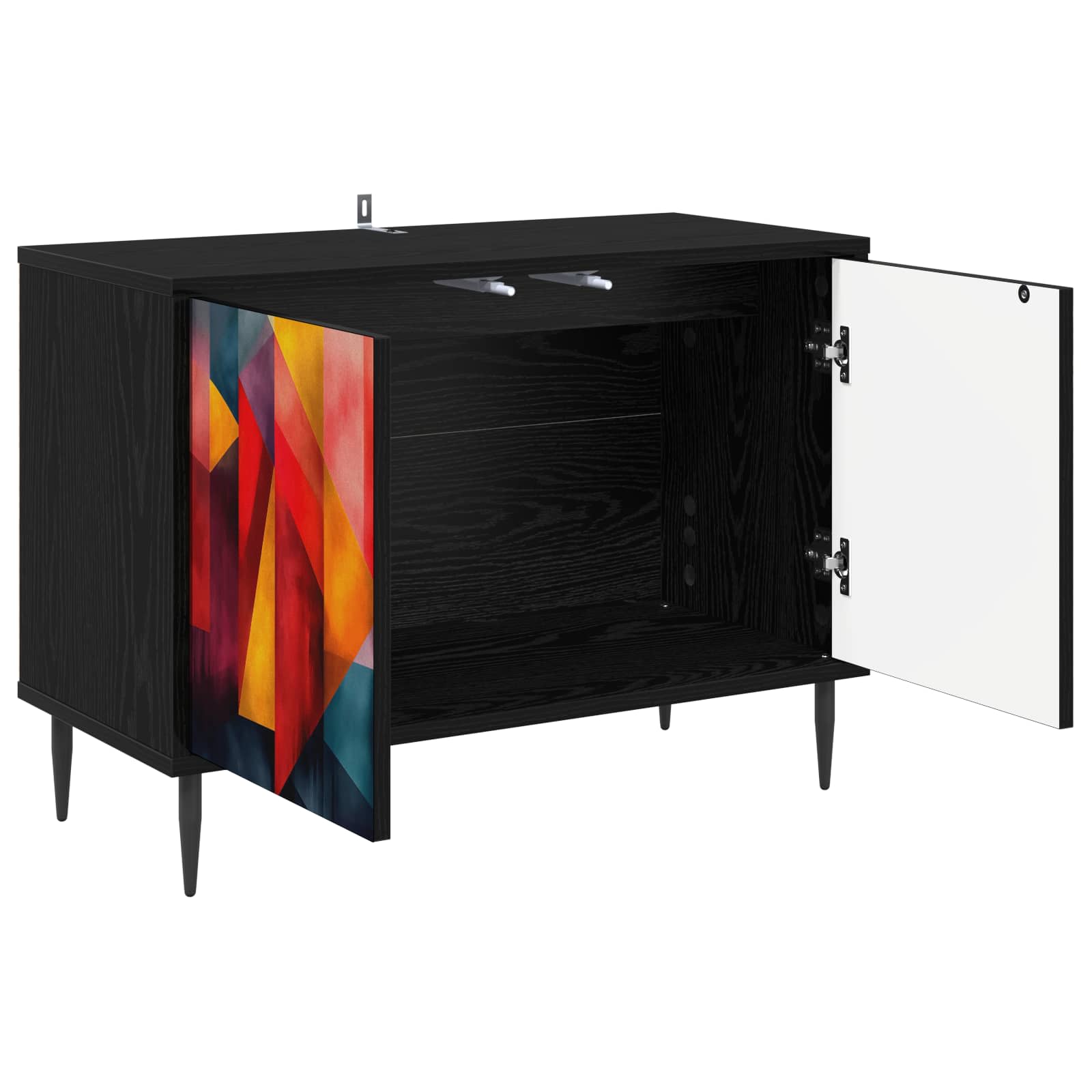 Meuble TV HEESCH 69 x 33 x 50,5 cm Chêne noir Bois d'ingénierie