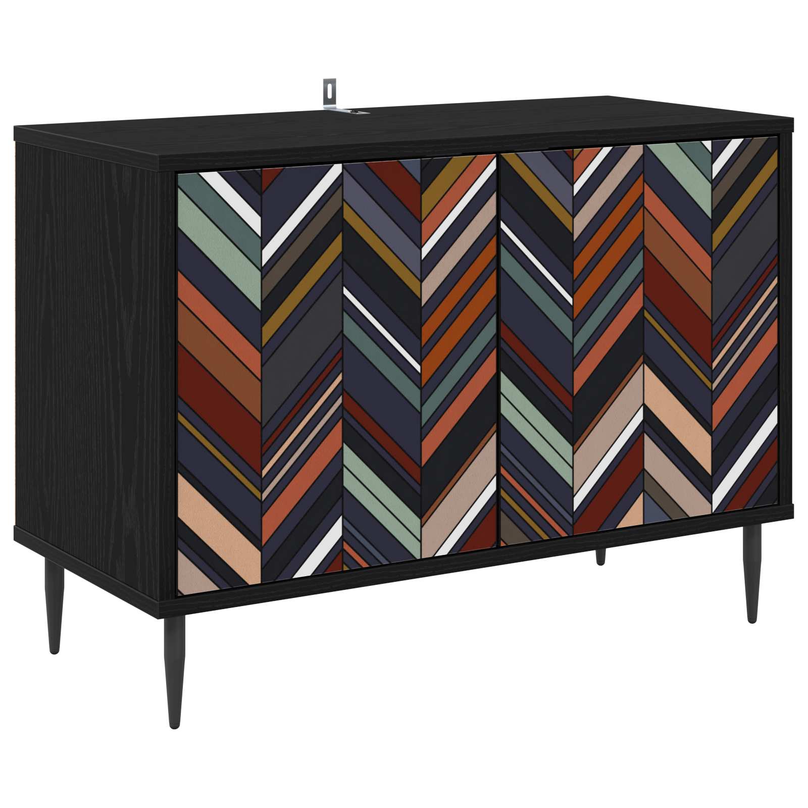 Meuble TV OMMEN 69 x 33 x 50,5 cm Chêne noir Bois d'ingénierie