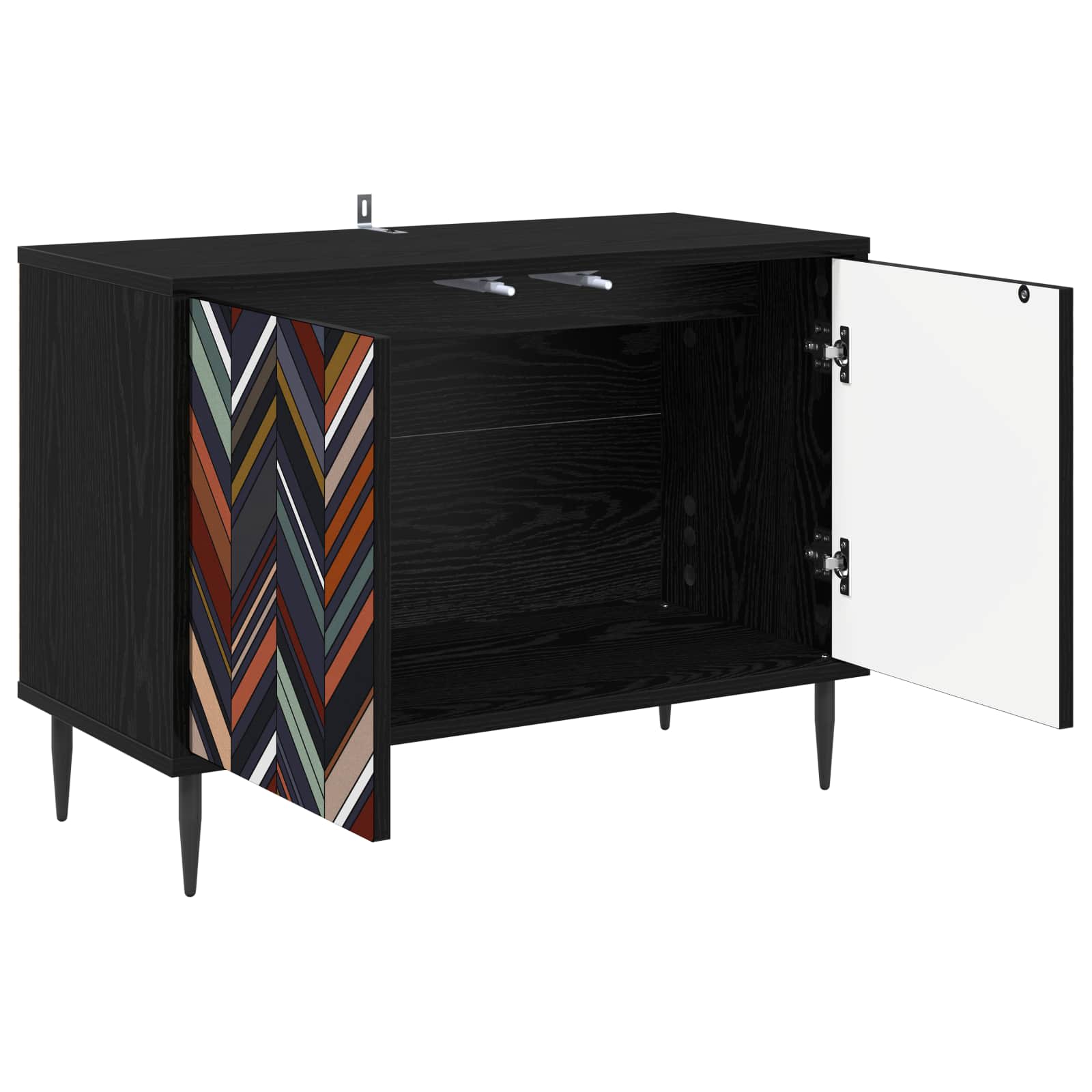 Meuble TV OMMEN 69 x 33 x 50,5 cm Chêne noir Bois d'ingénierie