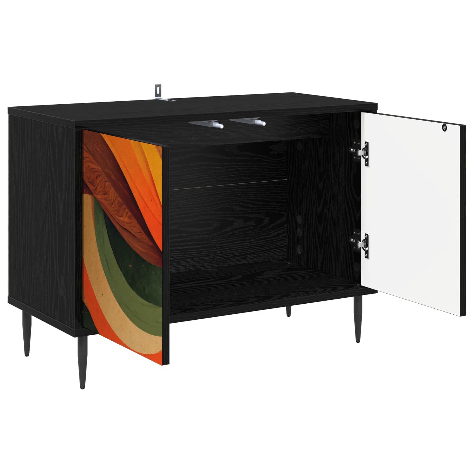 Meuble TV BONN 69 x 33 x 50,5 cm Chêne noir Bois d'ingénierie