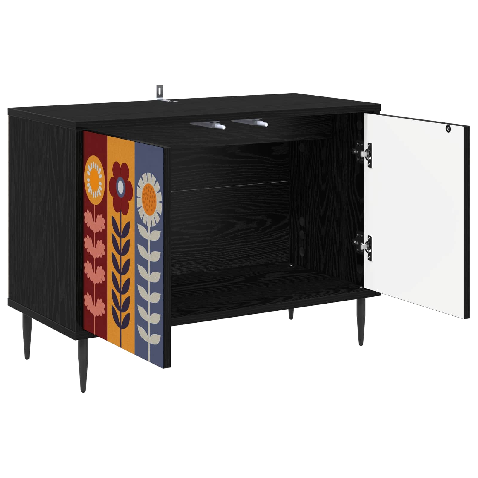 Meuble TV ESSEN 69 x 33 x 50,5 cm Chêne noir Bois d'ingénierie