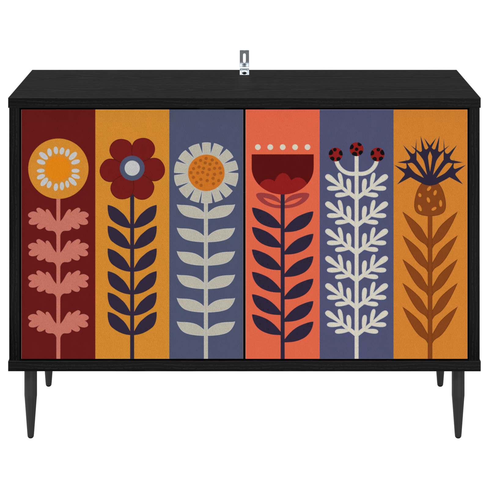 Meuble TV ESSEN 69 x 33 x 50,5 cm Chêne noir Bois d'ingénierie