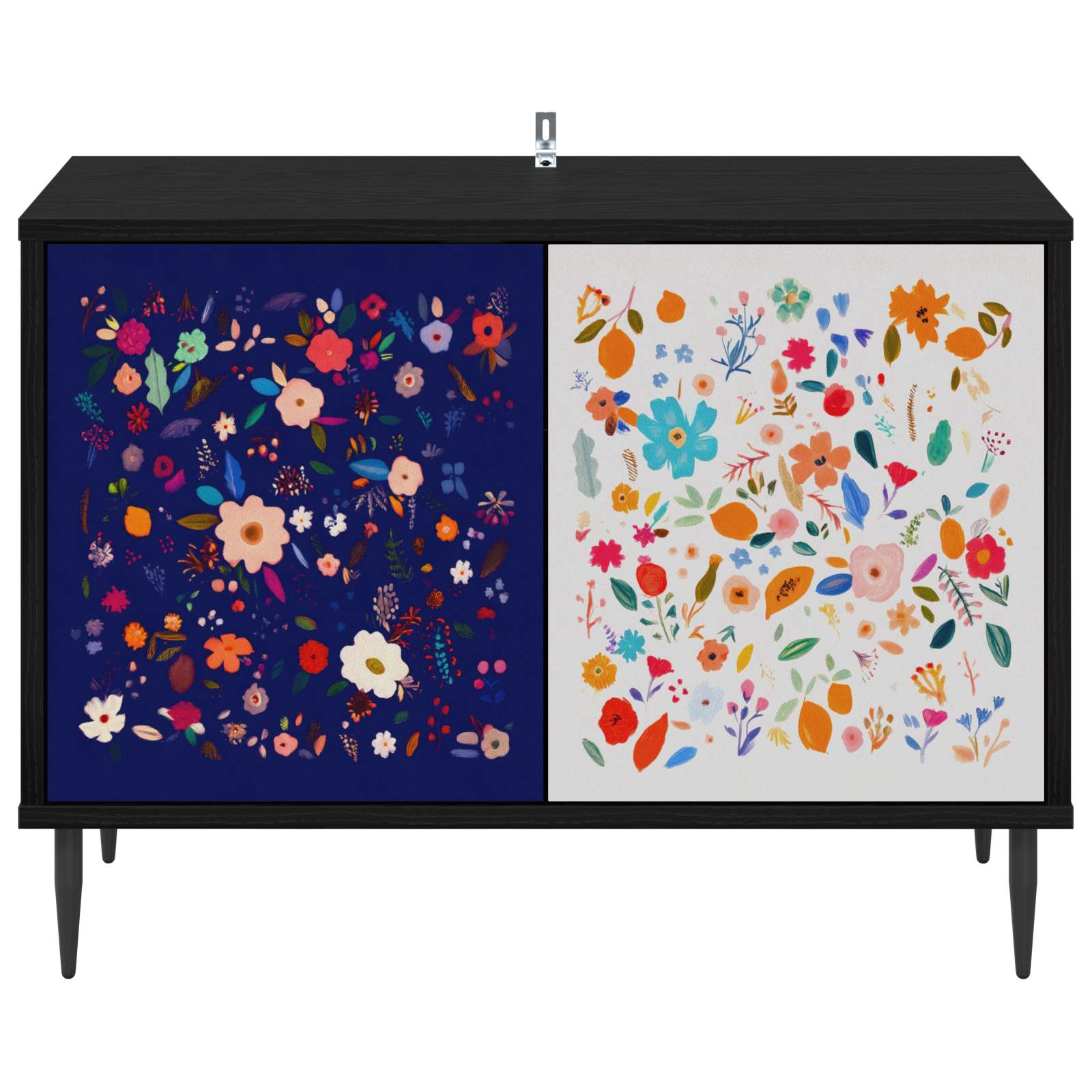 Meuble TV MAINZ 69 x 33 x 50,5 cm Chêne noir Bois d'ingénierie