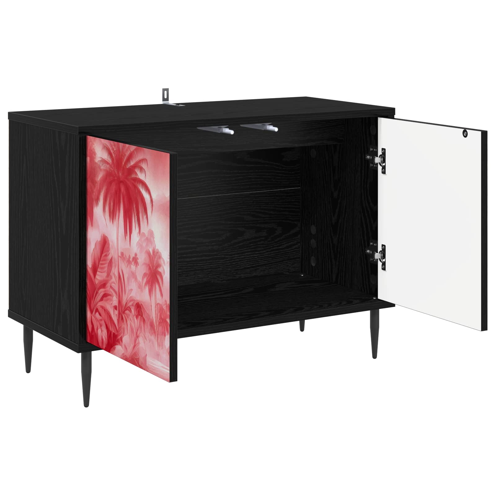 Meuble TV AACHEN 69 x 33 x 50,5 cm Chêne noir Bois d'ingénierie