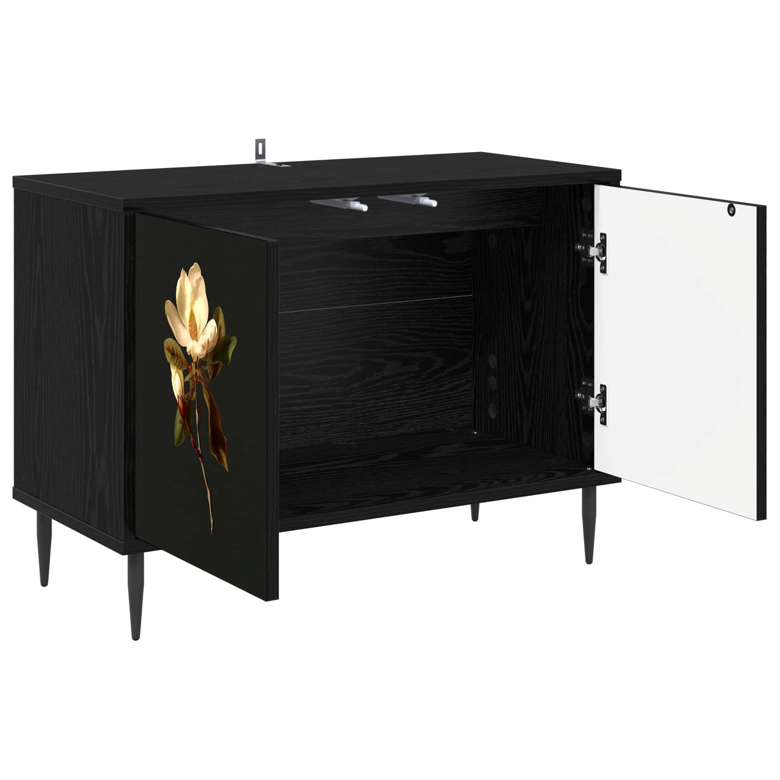 Meuble TV BREMEN 69 x 33 x 50,5 cm Chêne noir Bois d'ingénierie