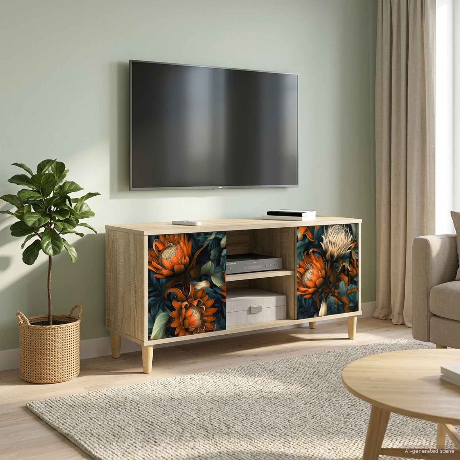 Meuble TV LOCHEM 102 x 33 x 50 cm Sonoma Bois d'ingénierie