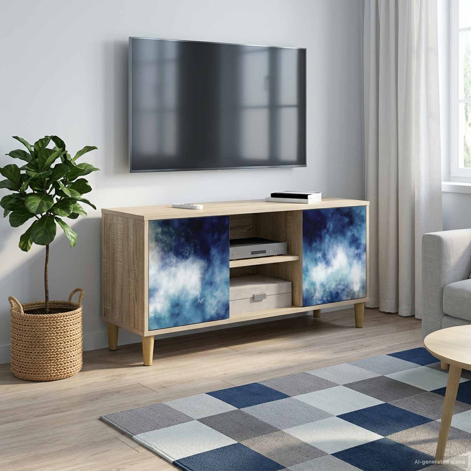 Meuble TV RAALTE 102 x 33 x 50 cm Sonoma Bois d'ingénierie