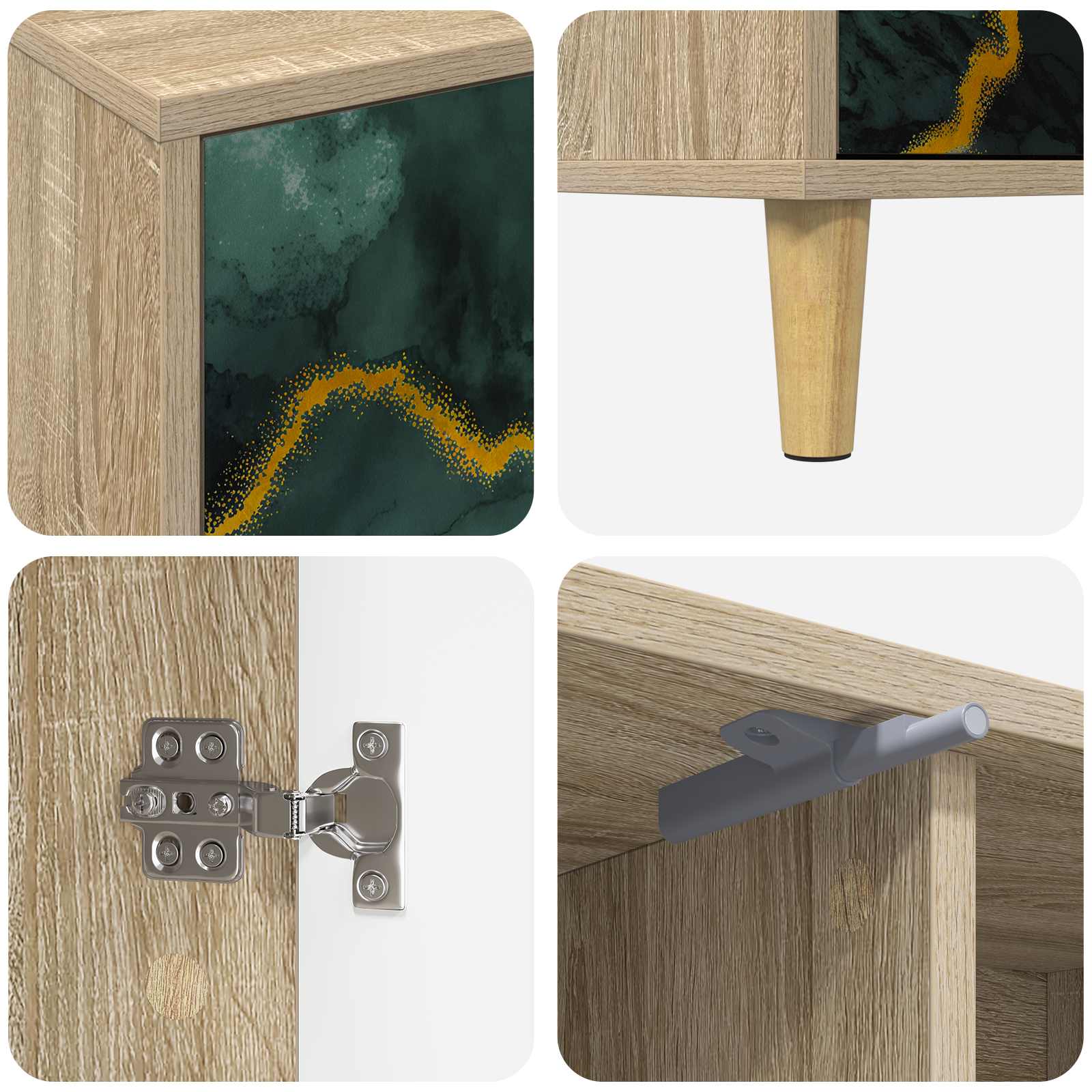 Meuble TV WIJHE 102 x 33 x 50 cm Sonoma Bois d'ingénierie