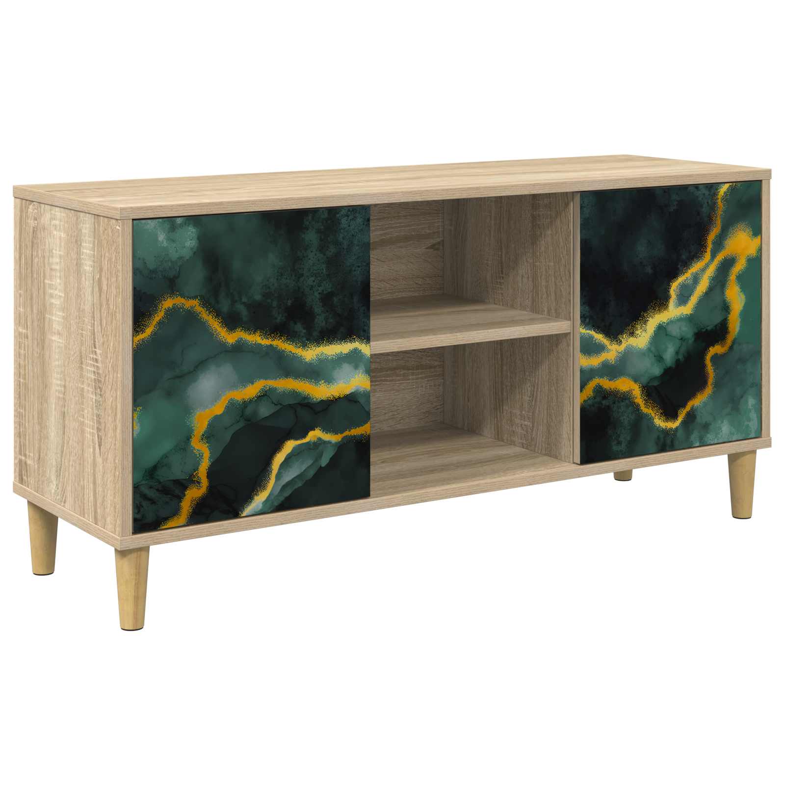 Meuble TV WIJHE 102 x 33 x 50 cm Sonoma Bois d'ingénierie