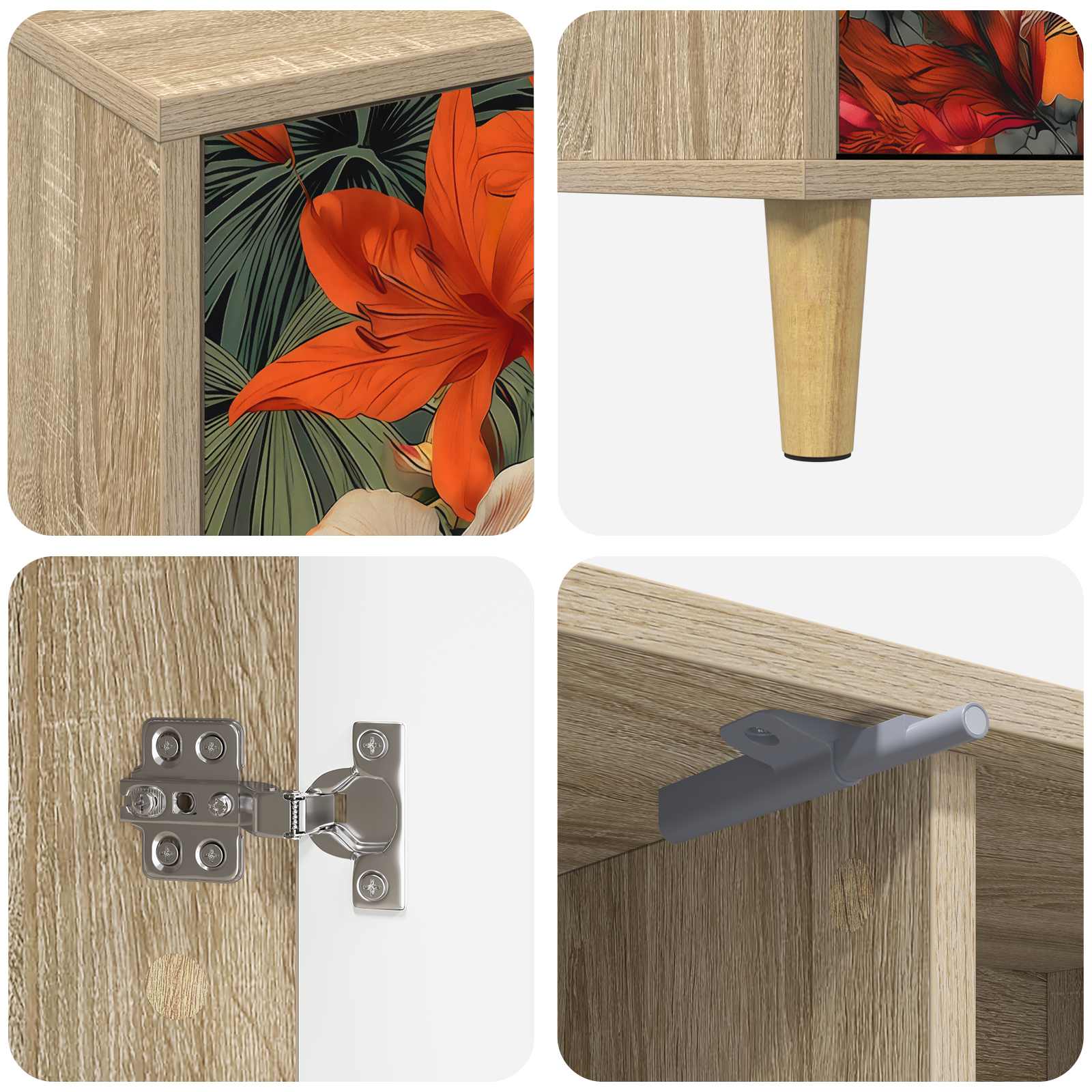 Meuble TV GENNEP 102 x 33 x 50 cm Sonoma Bois d'ingénierie