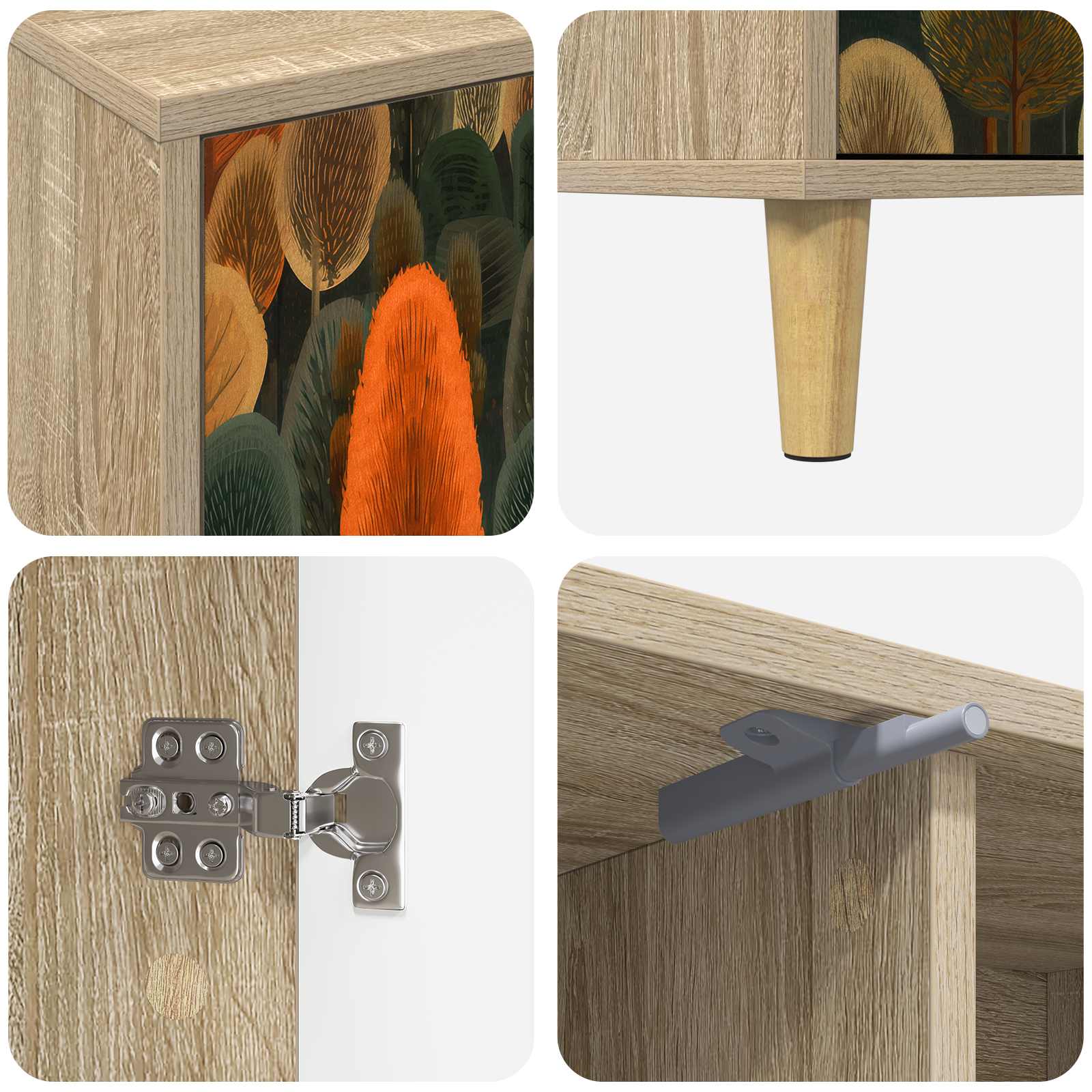 Meuble TV ZAANDAM 102 x 33 x 50 cm Sonoma Bois d'ingénierie