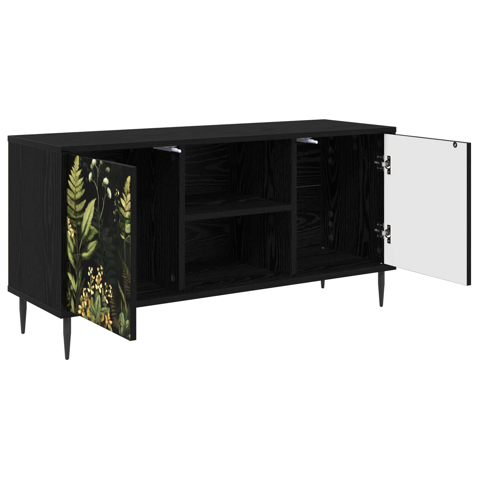 Meuble TV RHENEN 102 x 33 x 51 cm Chêne noir Bois d'ingénierie