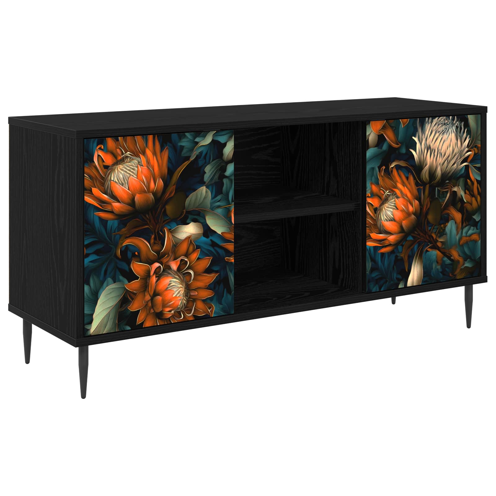 Meuble TV LOCHEM 102 x 33 x 51 cm Chêne noir Bois d'ingénierie