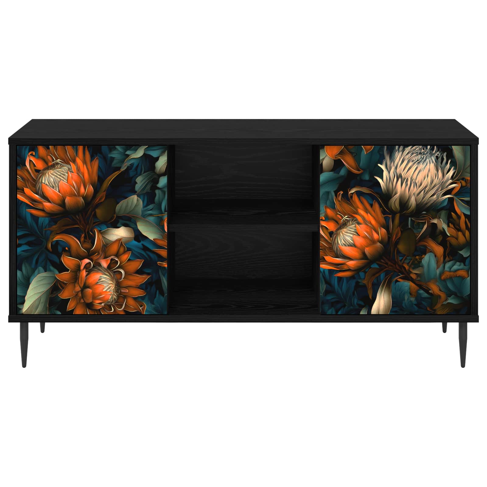 Meuble TV LOCHEM 102 x 33 x 51 cm Chêne noir Bois d'ingénierie