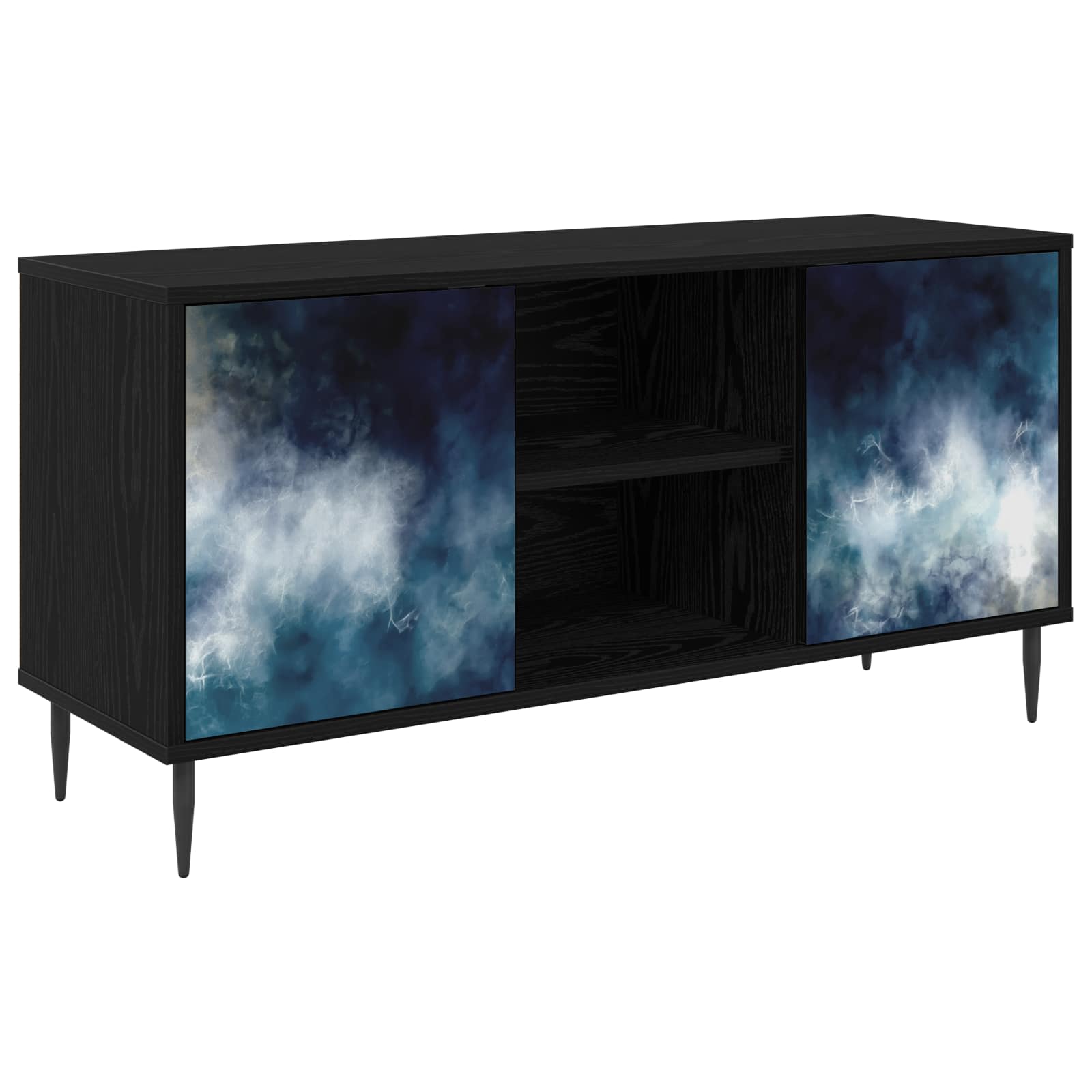 Meuble TV RAALTE 102 x 33 x 51 cm Chêne noir Bois d'ingénierie