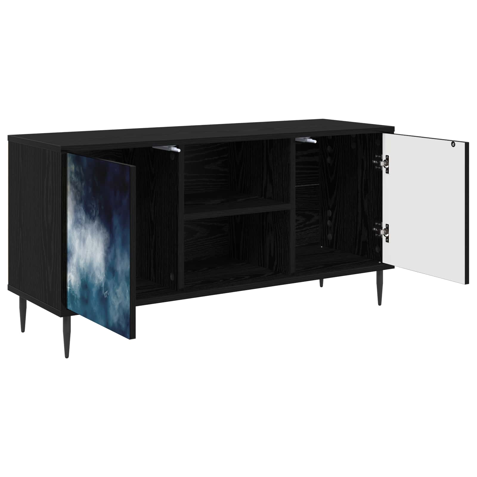 Meuble TV RAALTE 102 x 33 x 51 cm Chêne noir Bois d'ingénierie