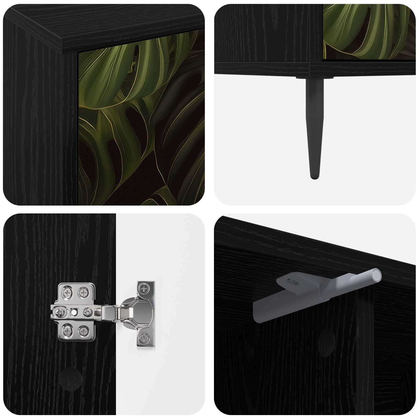 Meuble TV ELBURG 102 x 33 x 51 cm Chêne noir Bois d'ingénierie