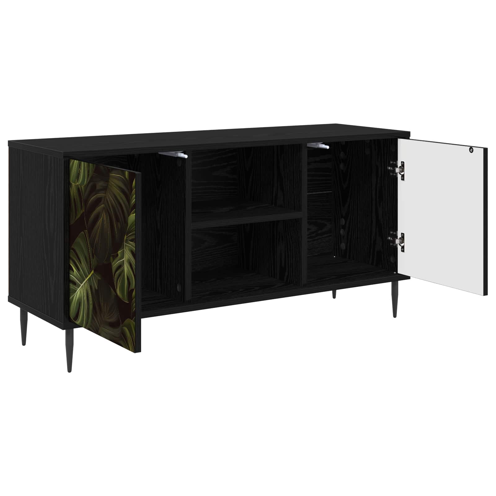Meuble TV ELBURG 102 x 33 x 51 cm Chêne noir Bois d'ingénierie