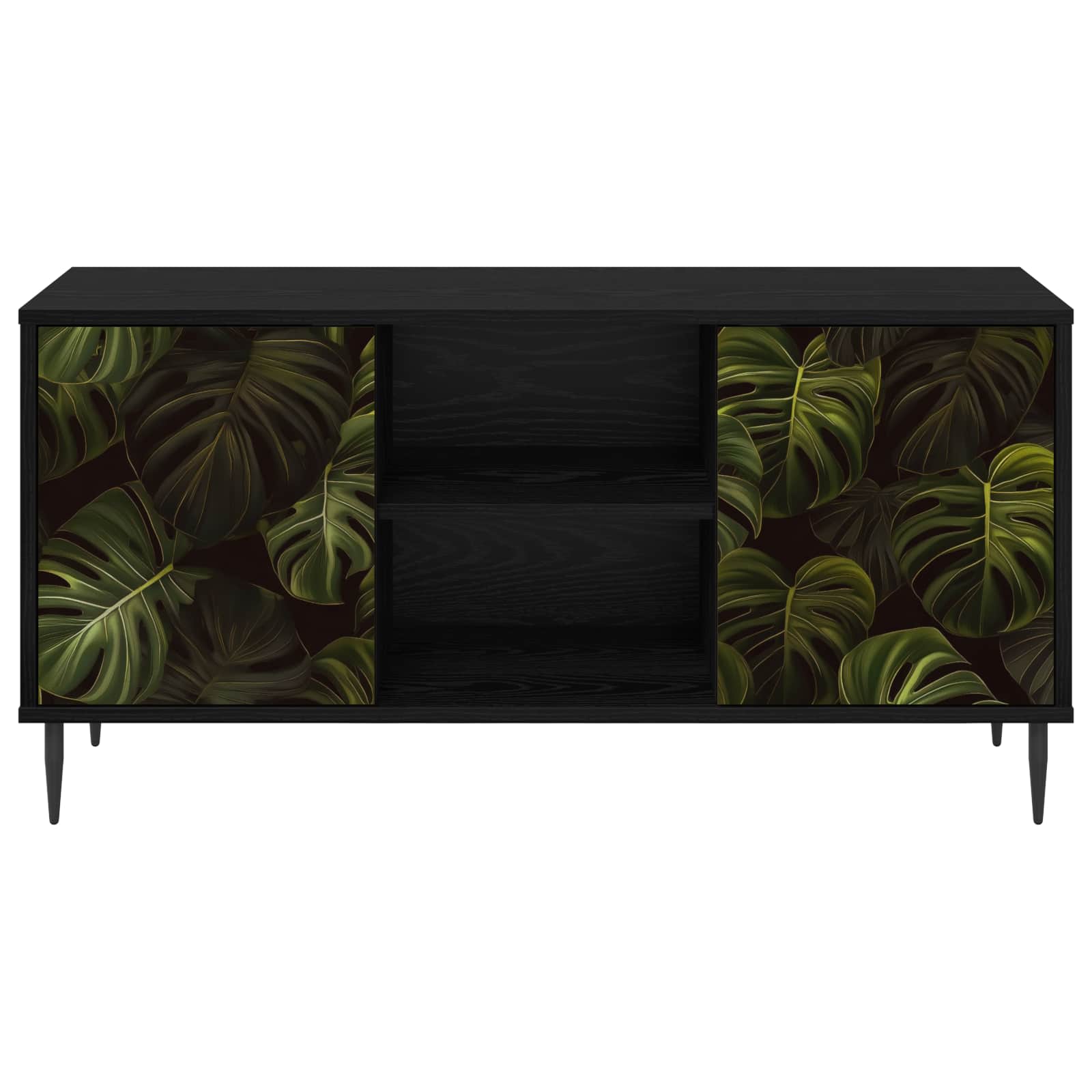 Meuble TV ELBURG 102 x 33 x 51 cm Chêne noir Bois d'ingénierie