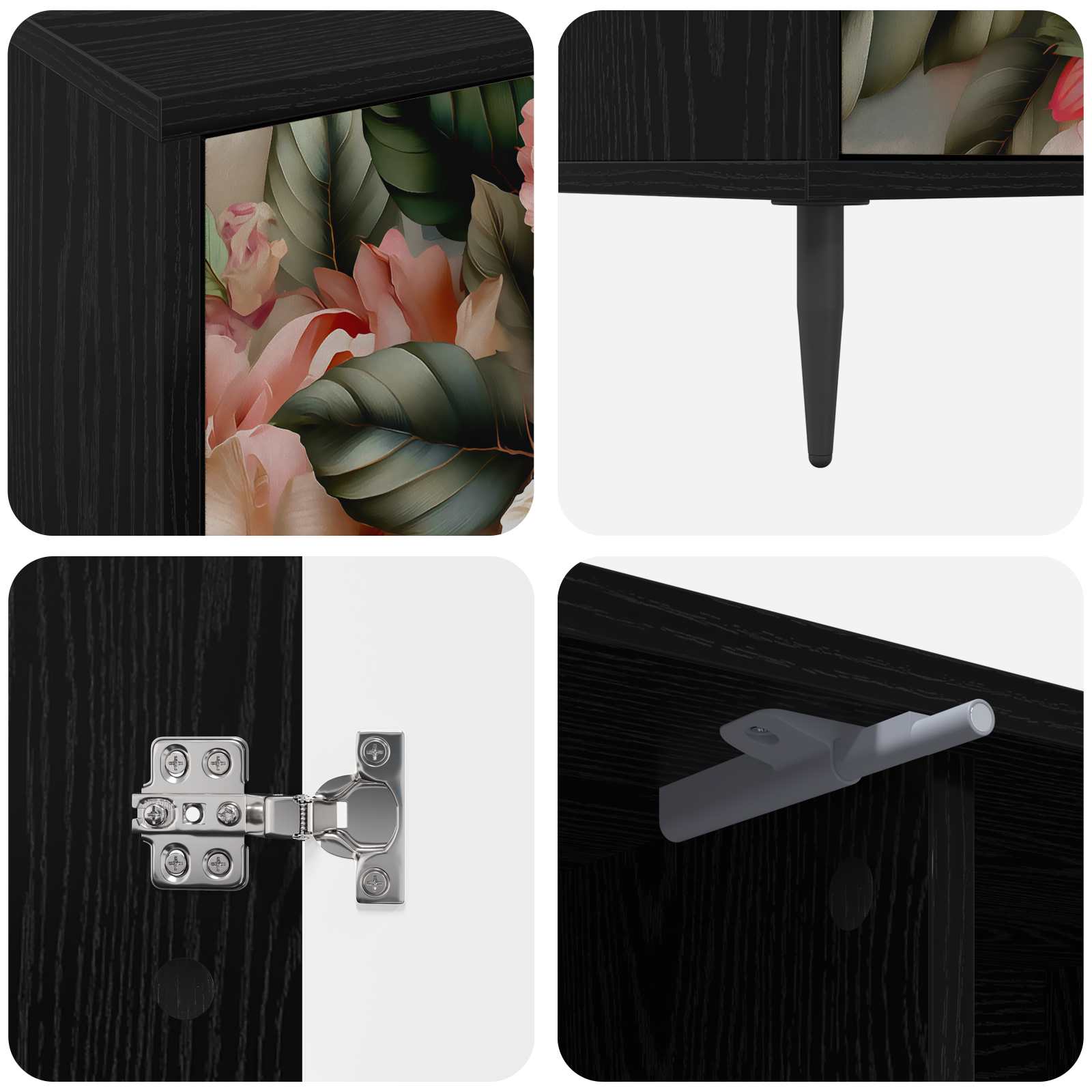 Meuble TV BORNE 102 x 33 x 51 cm Chêne noir Bois d'ingénierie