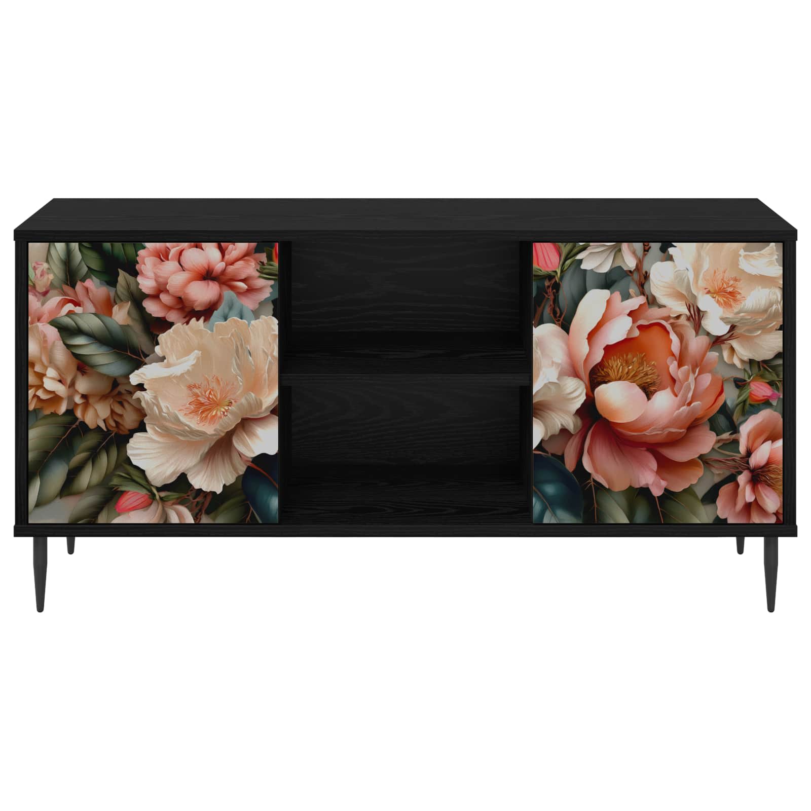 Meuble TV BORNE 102 x 33 x 51 cm Chêne noir Bois d'ingénierie