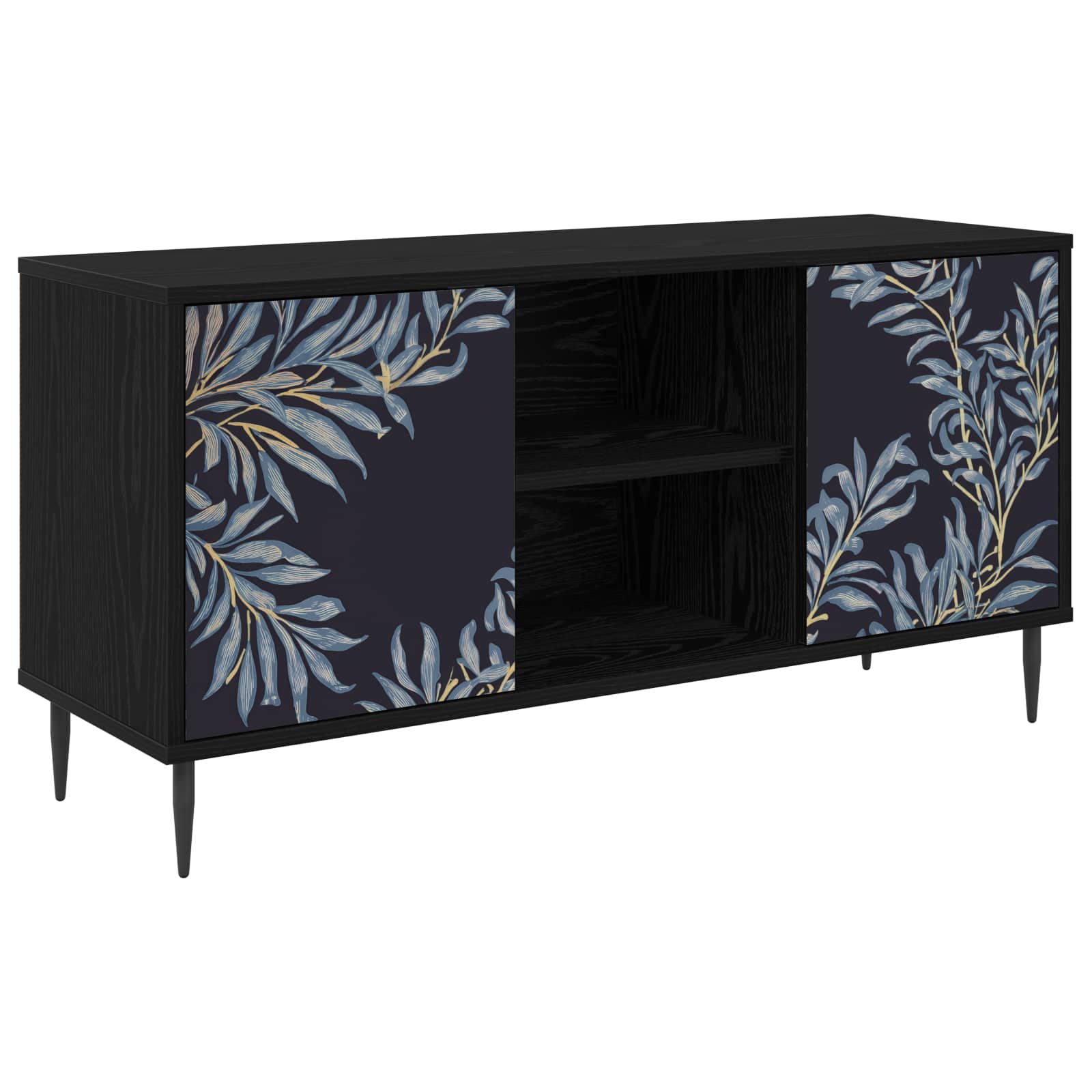 Meuble TV DOKKUM 102 x 33 x 51 cm Chêne noir Bois d'ingénierie