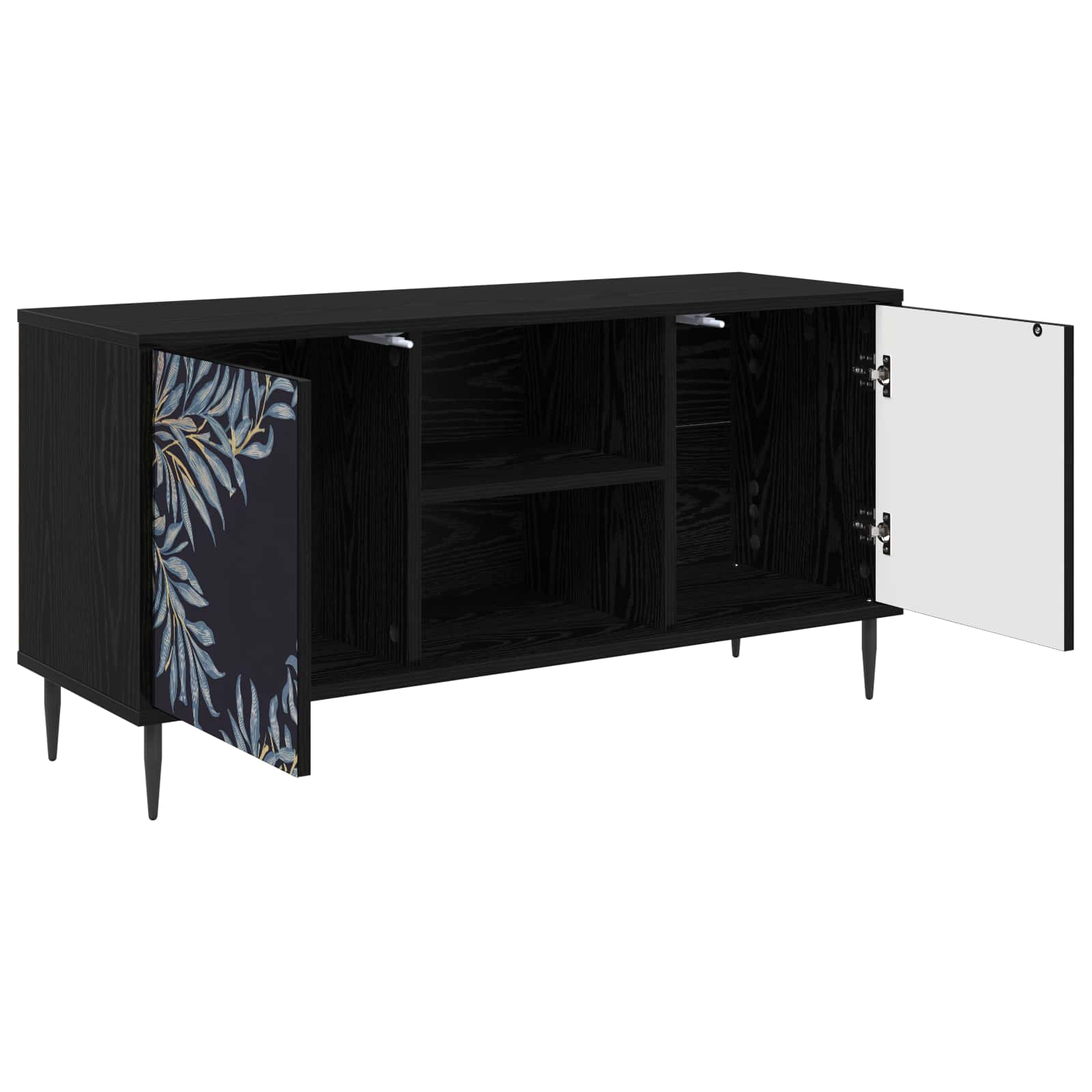 Meuble TV DOKKUM 102 x 33 x 51 cm Chêne noir Bois d'ingénierie