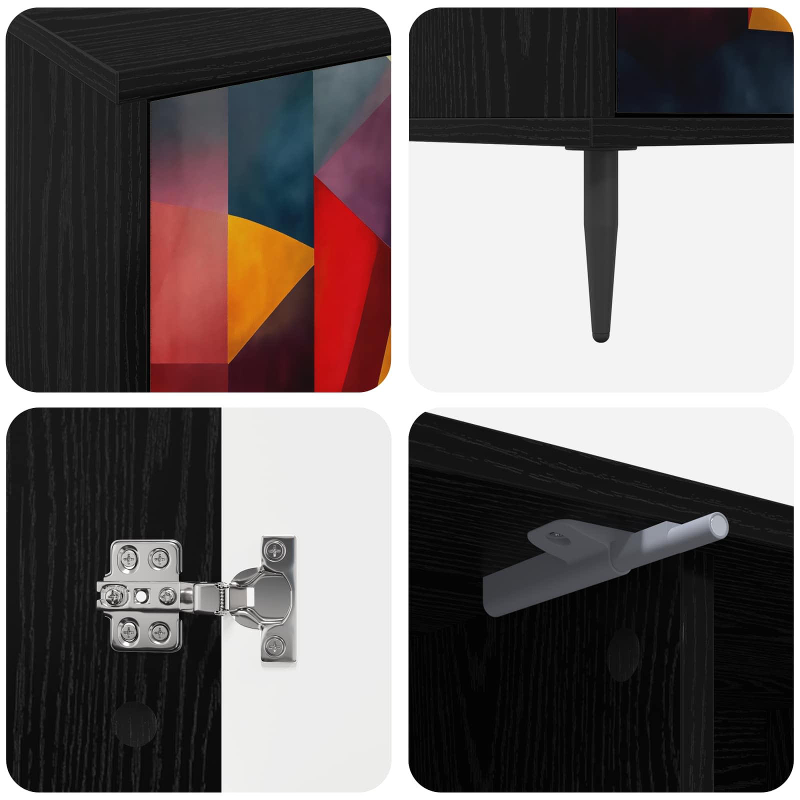 Meuble TV HEESCH 102 x 33 x 51 cm Chêne noir Bois d'ingénierie