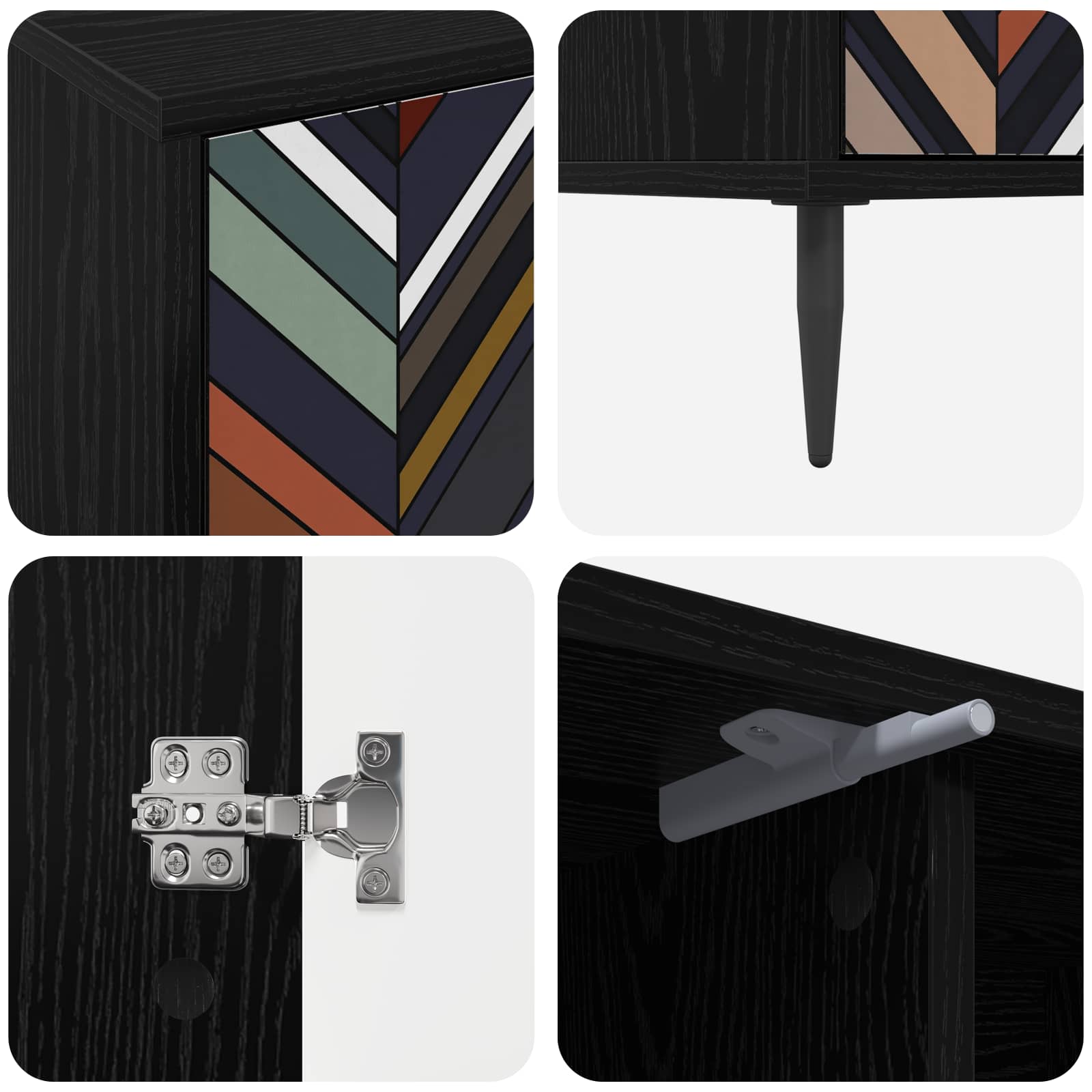 Meuble TV OMMEN 102 x 33 x 51 cm Chêne noir Bois d'ingénierie