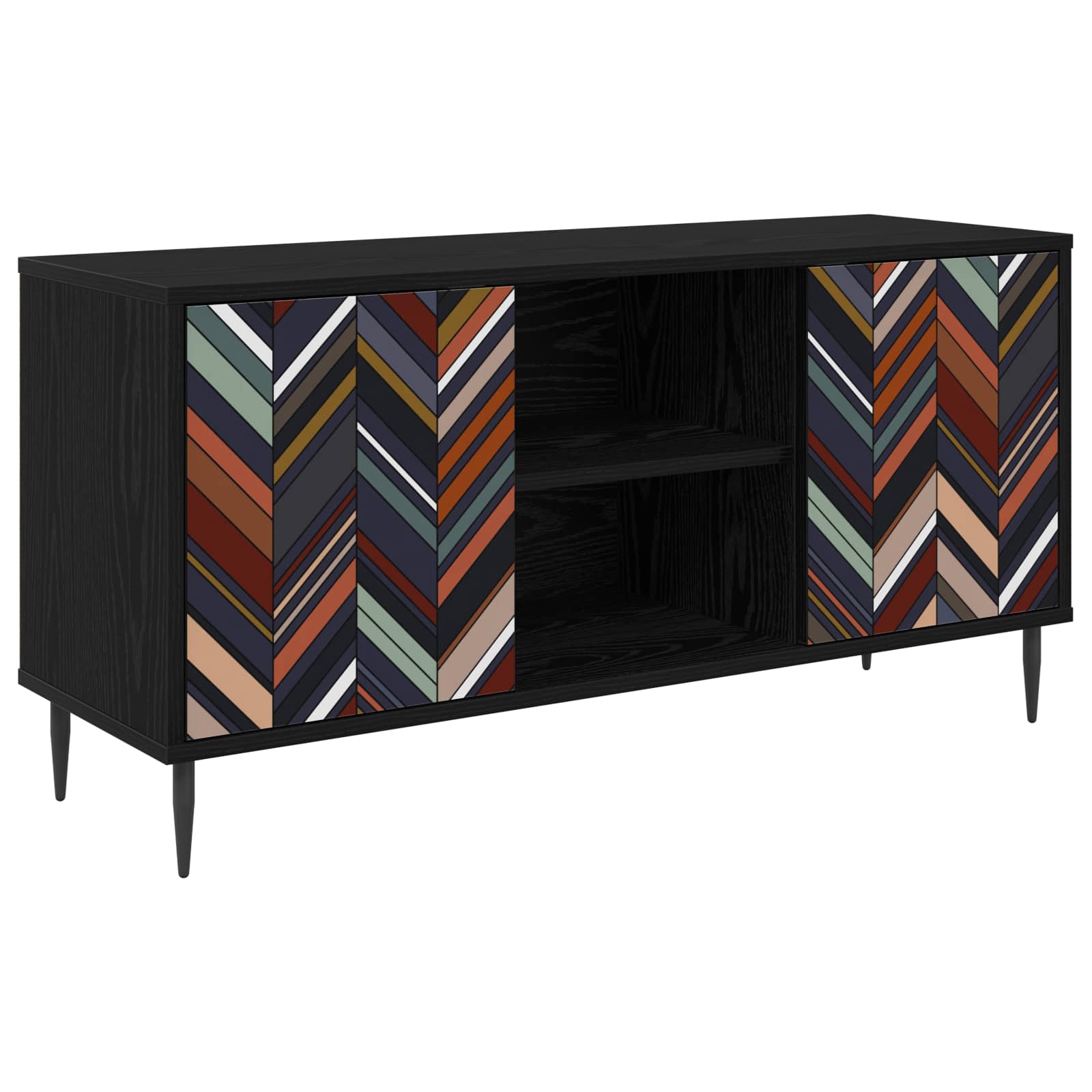 Meuble TV OMMEN 102 x 33 x 51 cm Chêne noir Bois d'ingénierie
