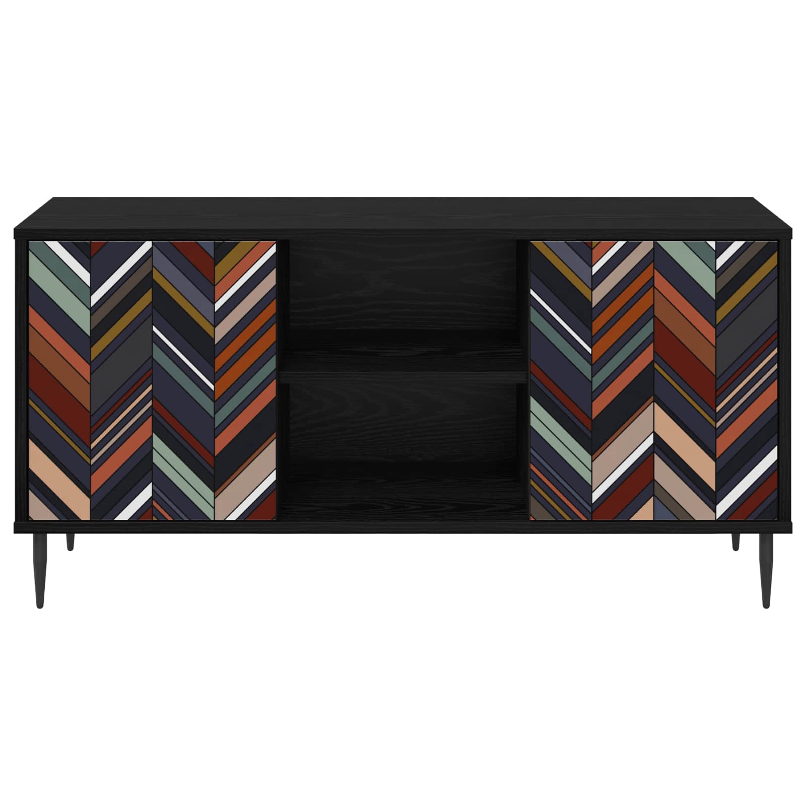 Meuble TV OMMEN 102 x 33 x 51 cm Chêne noir Bois d'ingénierie