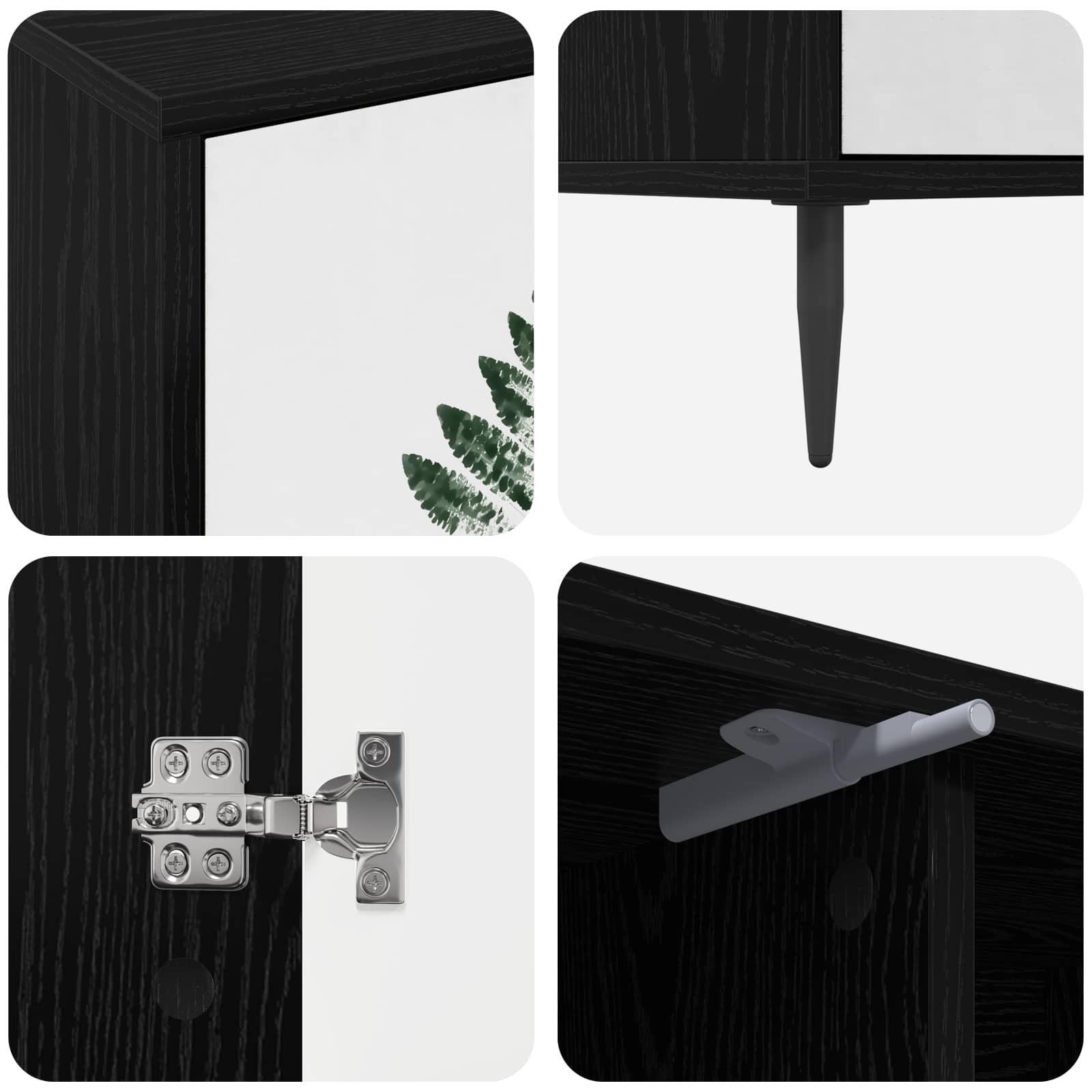Meuble TV HANAU 102 x 33 x 51 cm Chêne noir Bois d'ingénierie