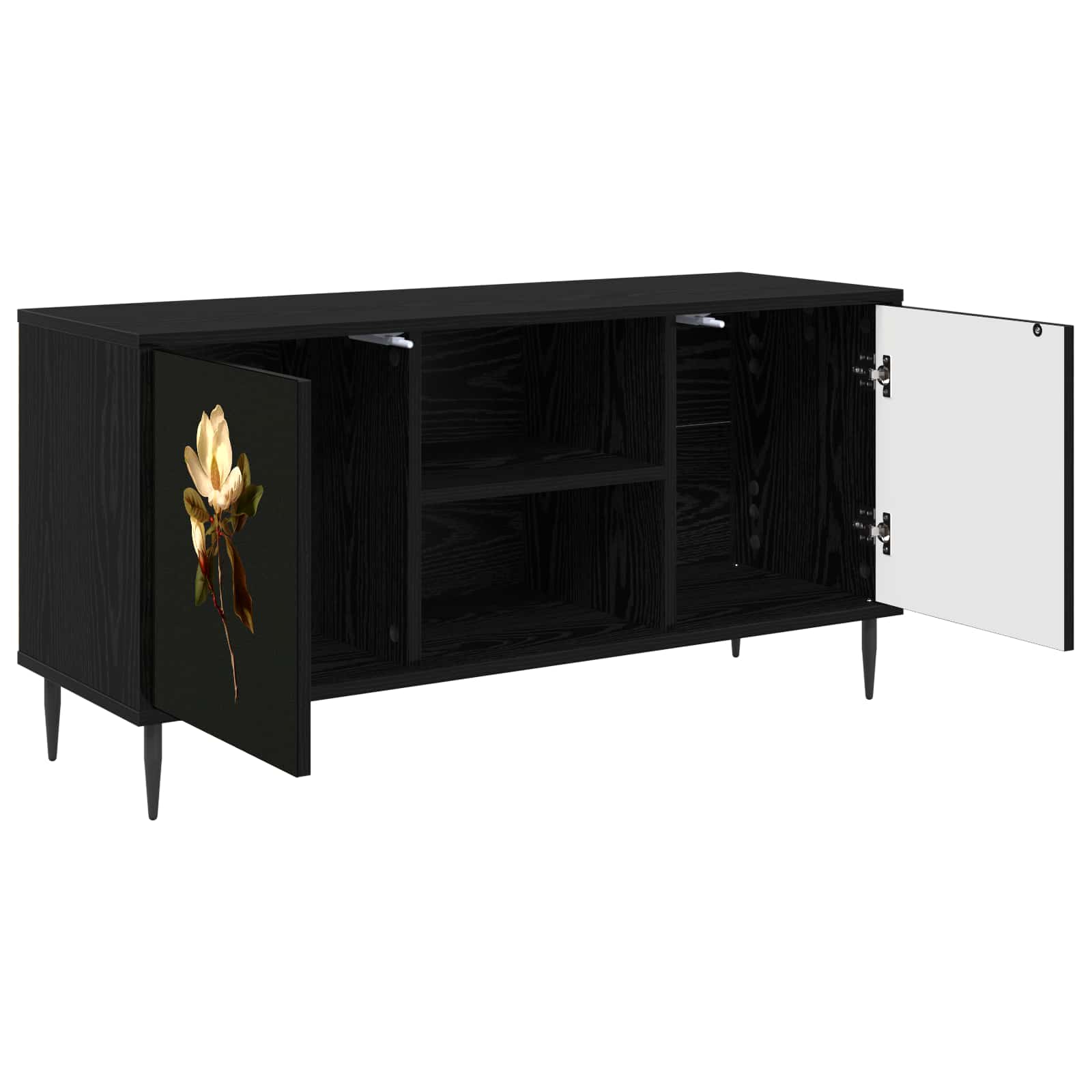 Meuble TV BREMEN 102 x 33 x 51 cm Chêne noir Bois d'ingénierie