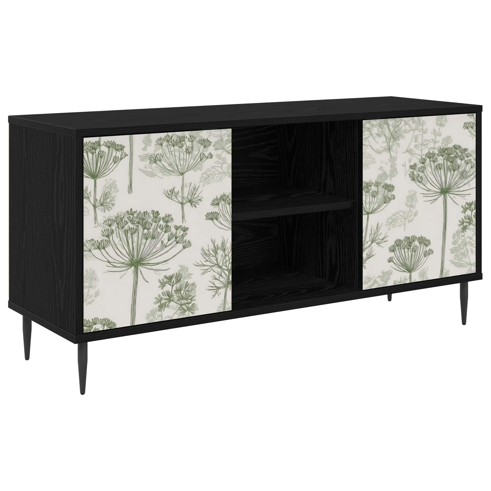 Meuble TV GOTHA 102 x 33 x 51 cm Chêne noir Bois d'ingénierie