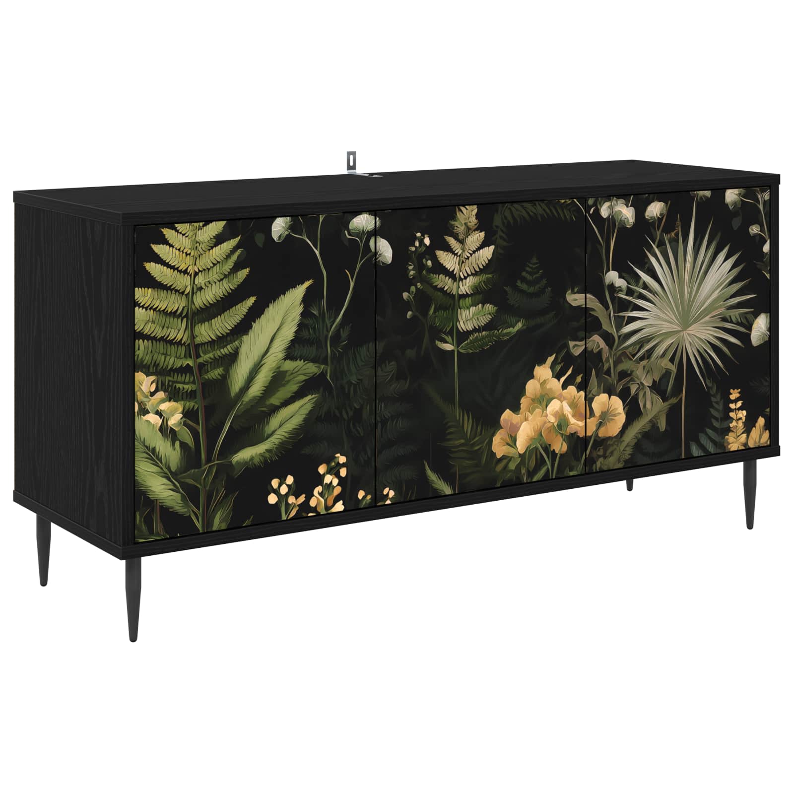 Meuble TV RHENEN 102 x 33 x 51 cm Chêne noir Bois d'ingénierie