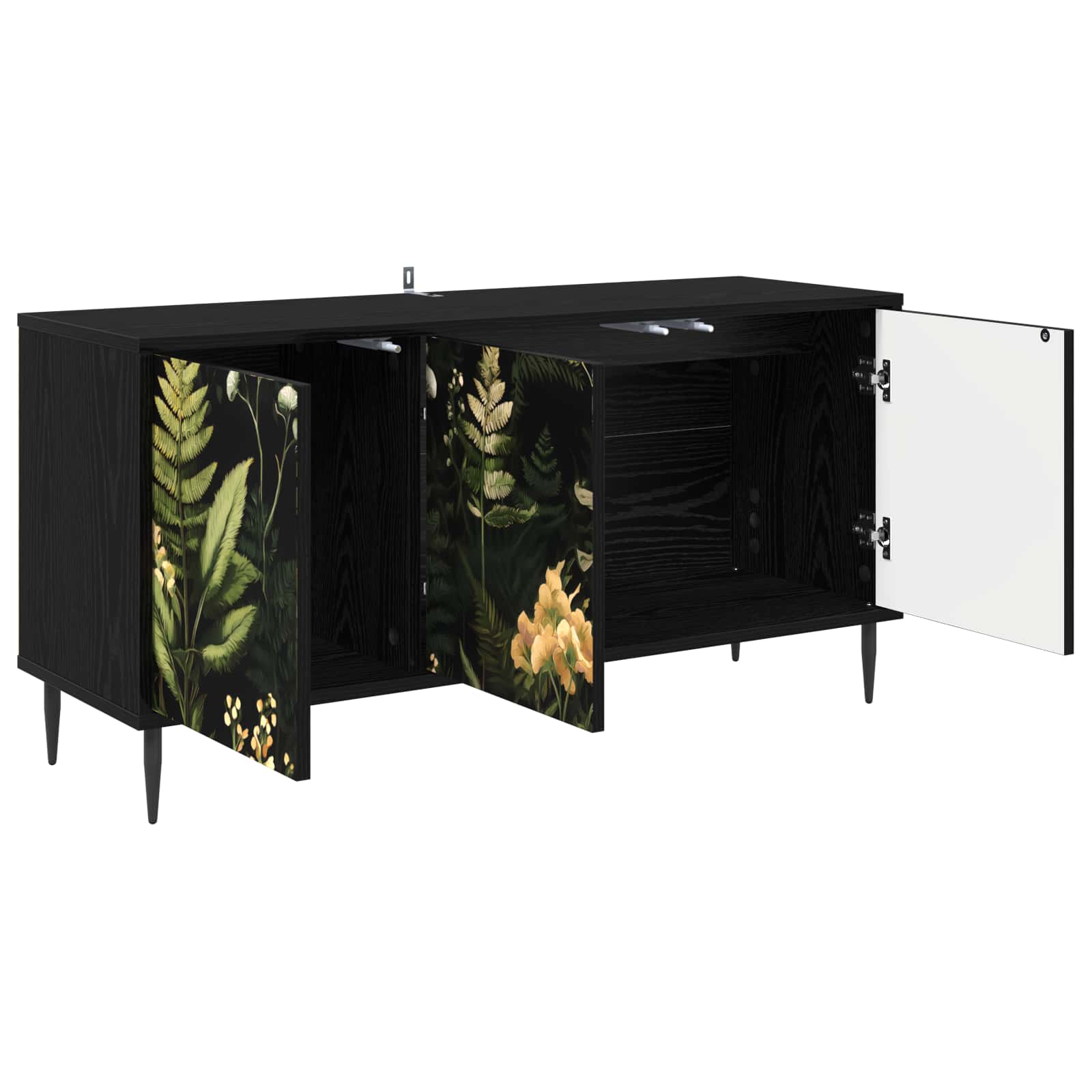 Meuble TV RHENEN 102 x 33 x 51 cm Chêne noir Bois d'ingénierie
